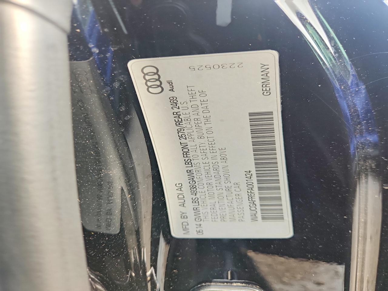 2015 Audi S5 Premium Plus Black vin: WAUCGAFR5FA001424
