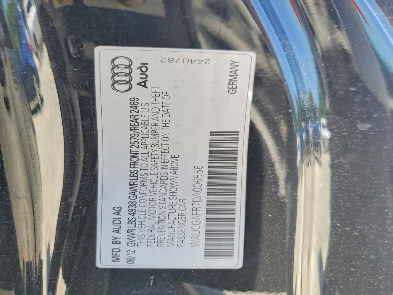 2013 Audi S5 Premium Plus Black vin: WAUCGAFR7DA006556