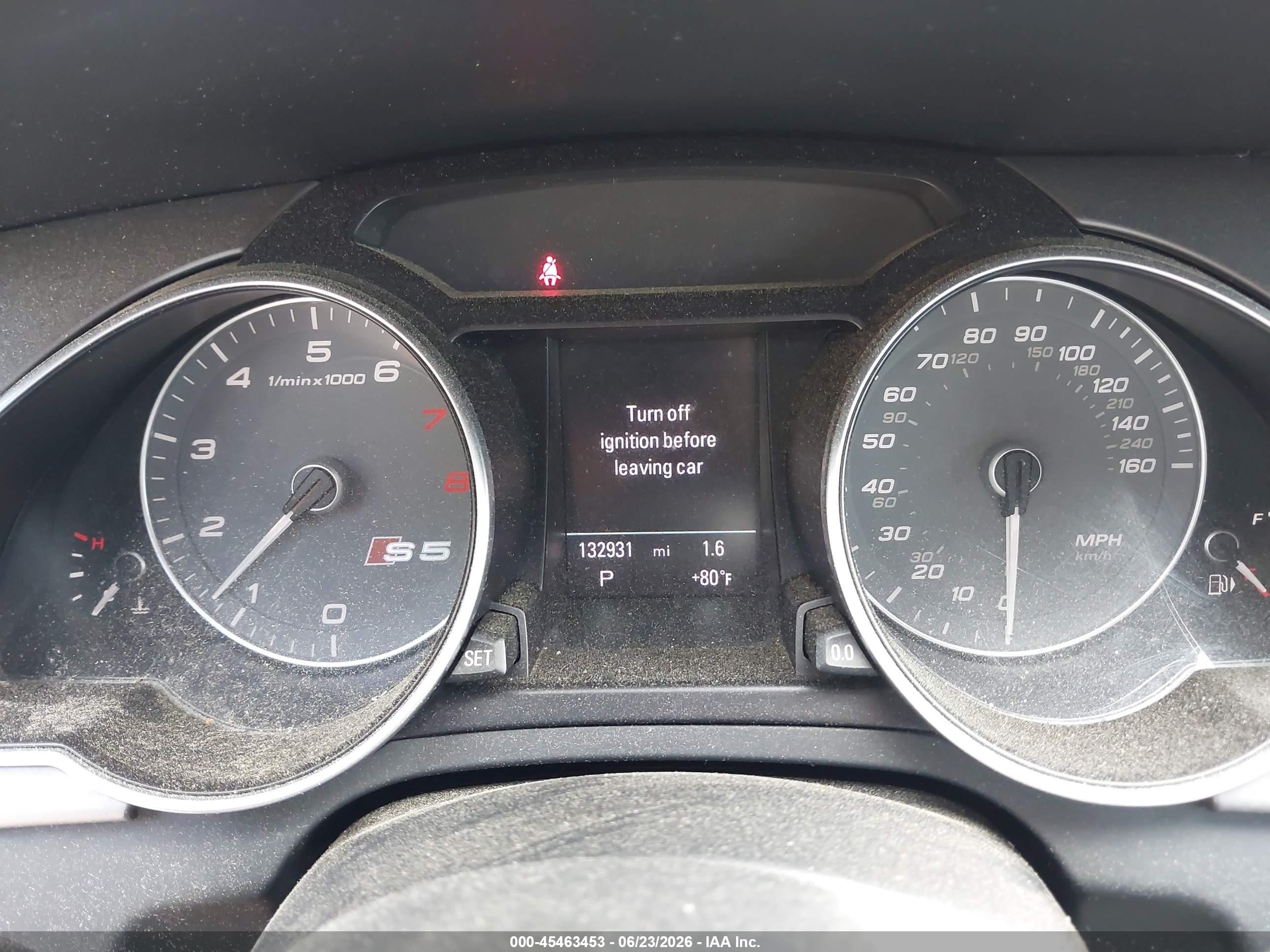 2013 Audi S5 3.0t Premium Plus Gray vin: WAUCGAFR7DA034339