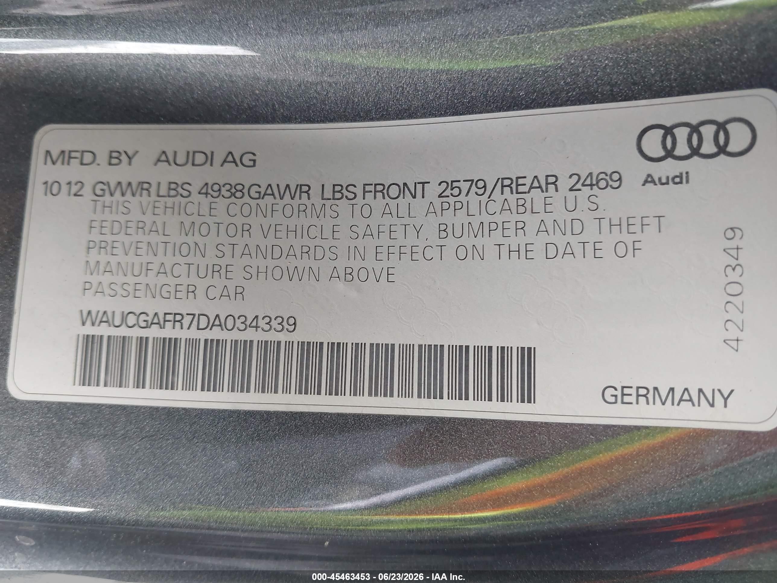 2013 Audi S5 3.0t Premium Plus Gray vin: WAUCGAFR7DA034339