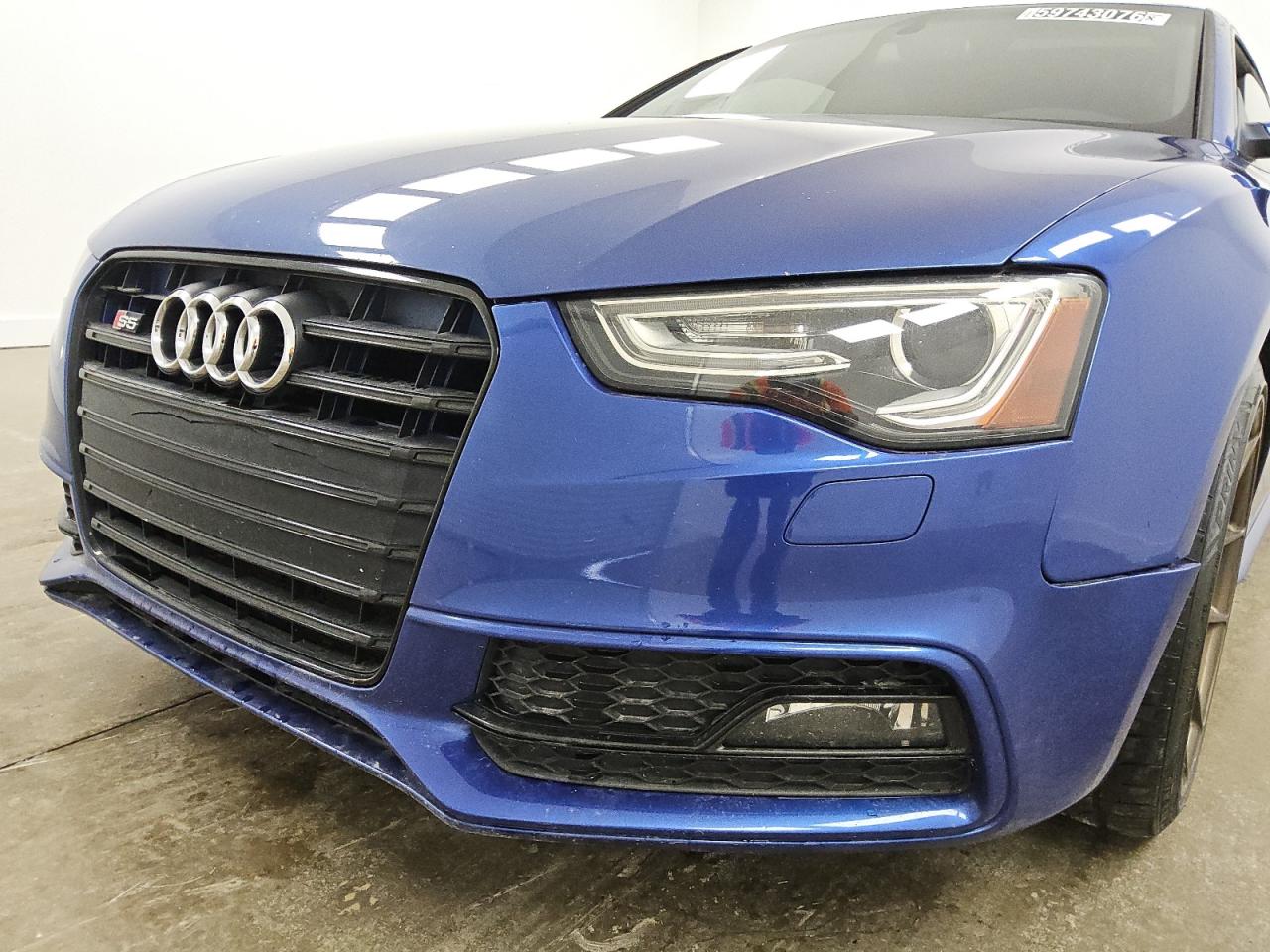 2015 Audi S5 Premium Plus Blue vin: WAUCGAFR8FA029461 Damage: Front Bumper, Misaligned, Repair Required