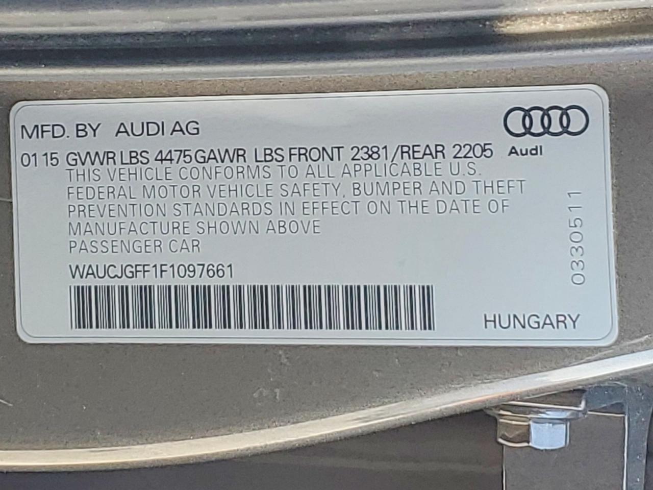2015 Audi A3 Premium Plus Brown vin: WAUCJGFF1F1097661