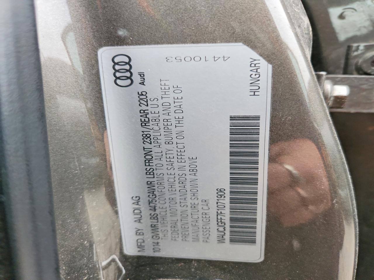 2015 Audi A3 Premium Plus Gray vin: WAUCJGFF7F1071906