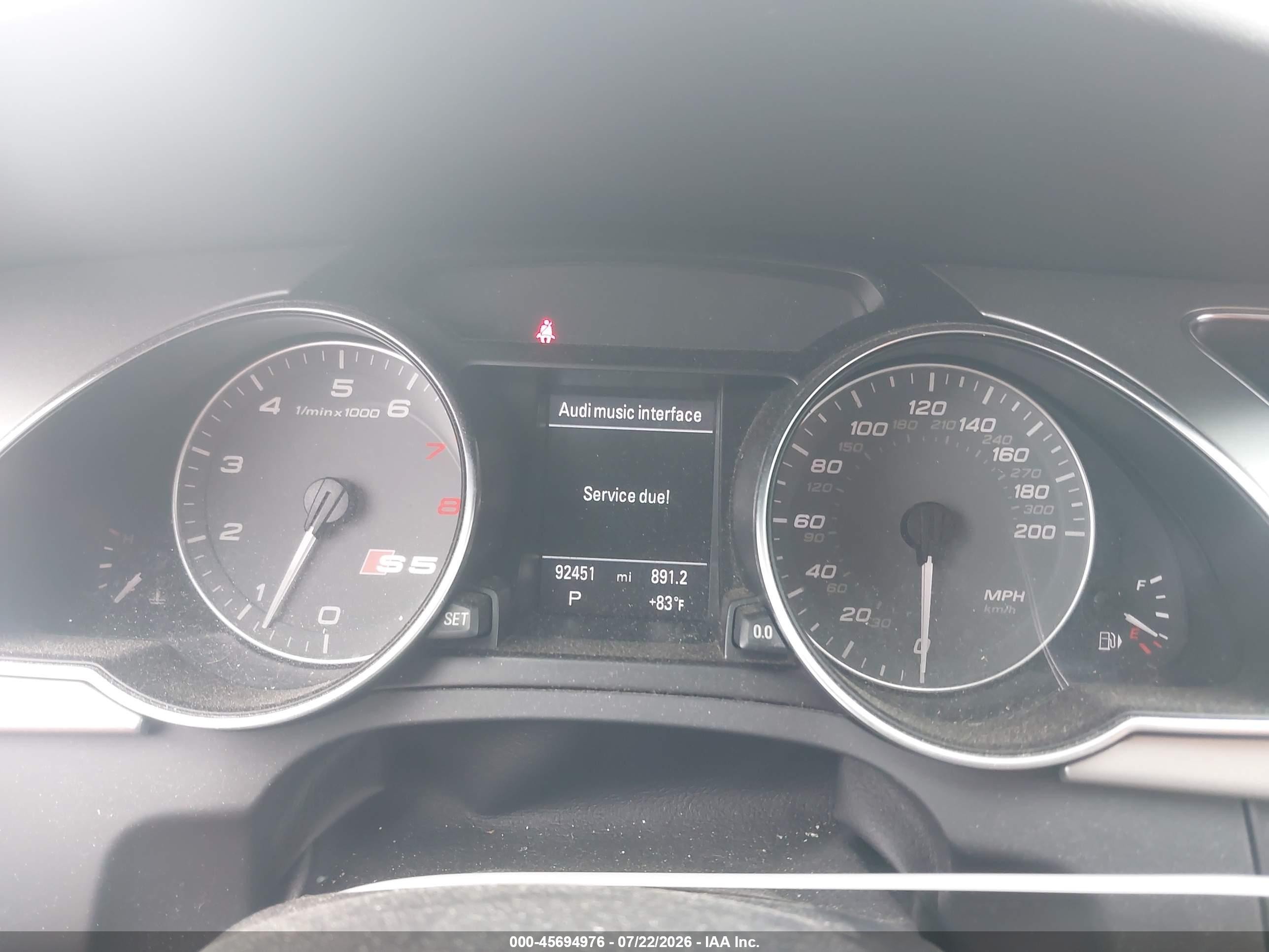 2012 Audi S5 Premium Plus Черный vin: WAUCVAFR0CA001431