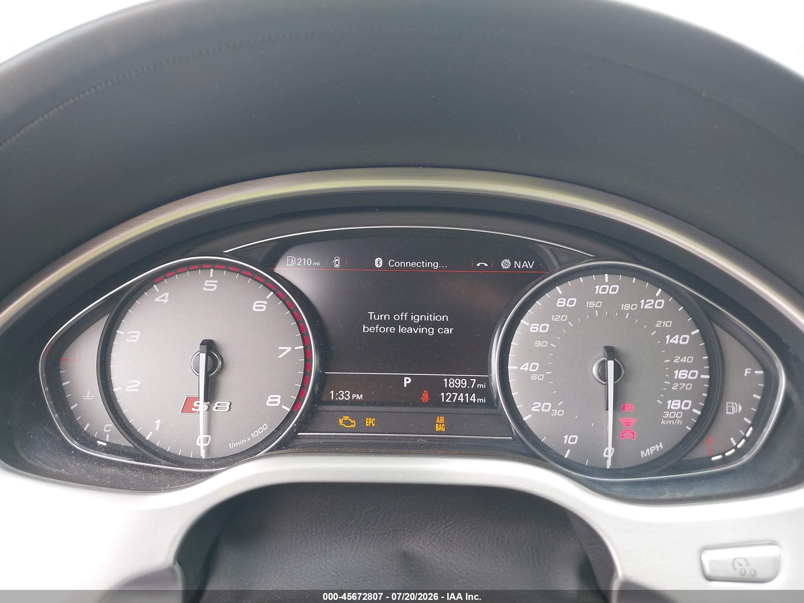 2014 Audi S8 4.0t White vin: WAUD2AFD6EN002175