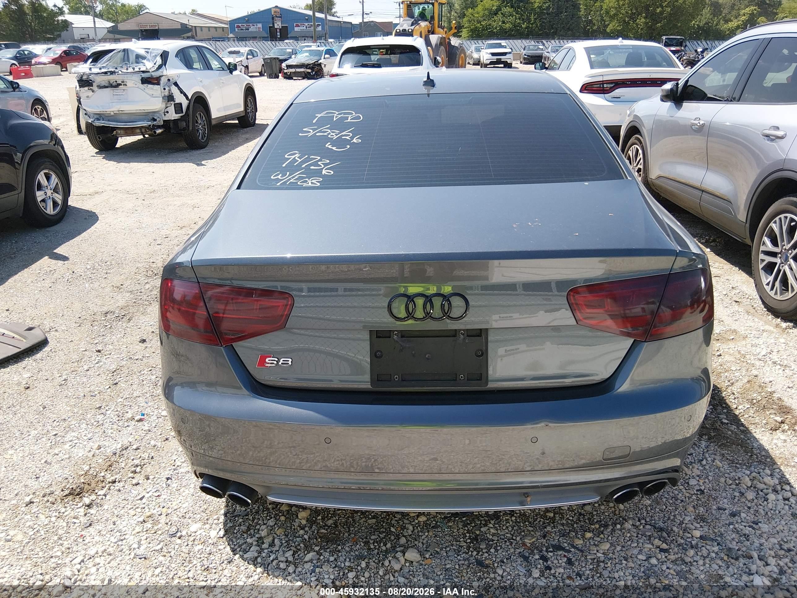 2013 Audi S8 4.0t Black vin: WAUD2AFDXDN009029