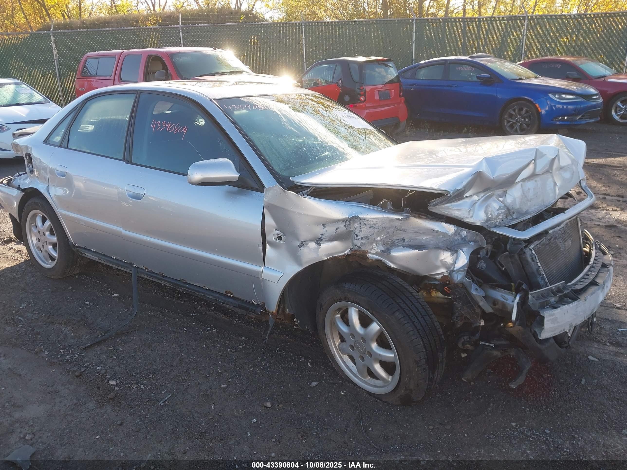 2000 Audi A4 1.8 T Silver vin: WAUDC28D1YA091259