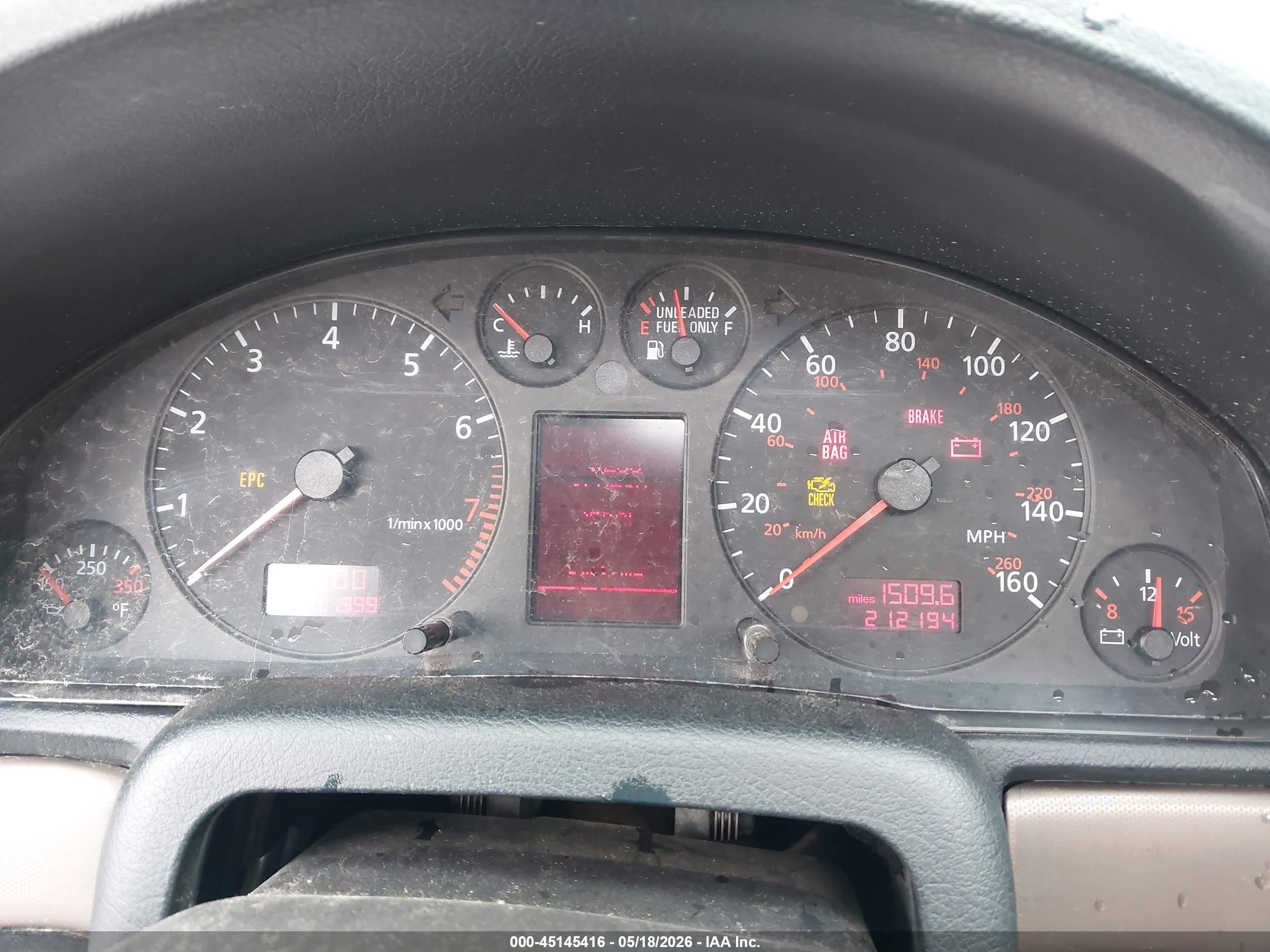 2001 Audi A4 1.8 T Silver vin: WAUDC68D31A145447