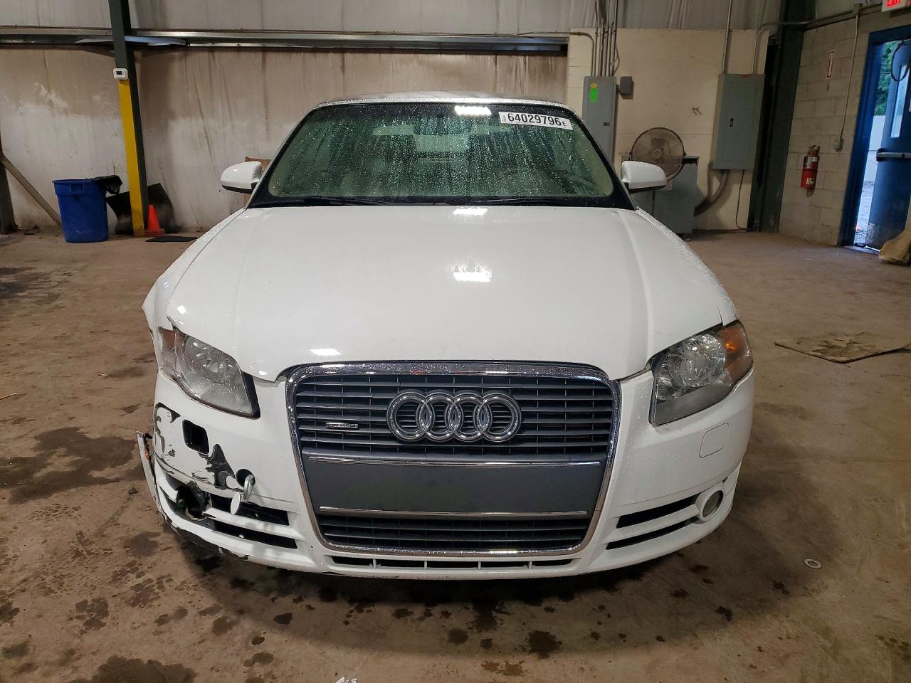 2007 Audi A4 2.0t Cabriolet Quattro White vin: WAUDF48H07K032587