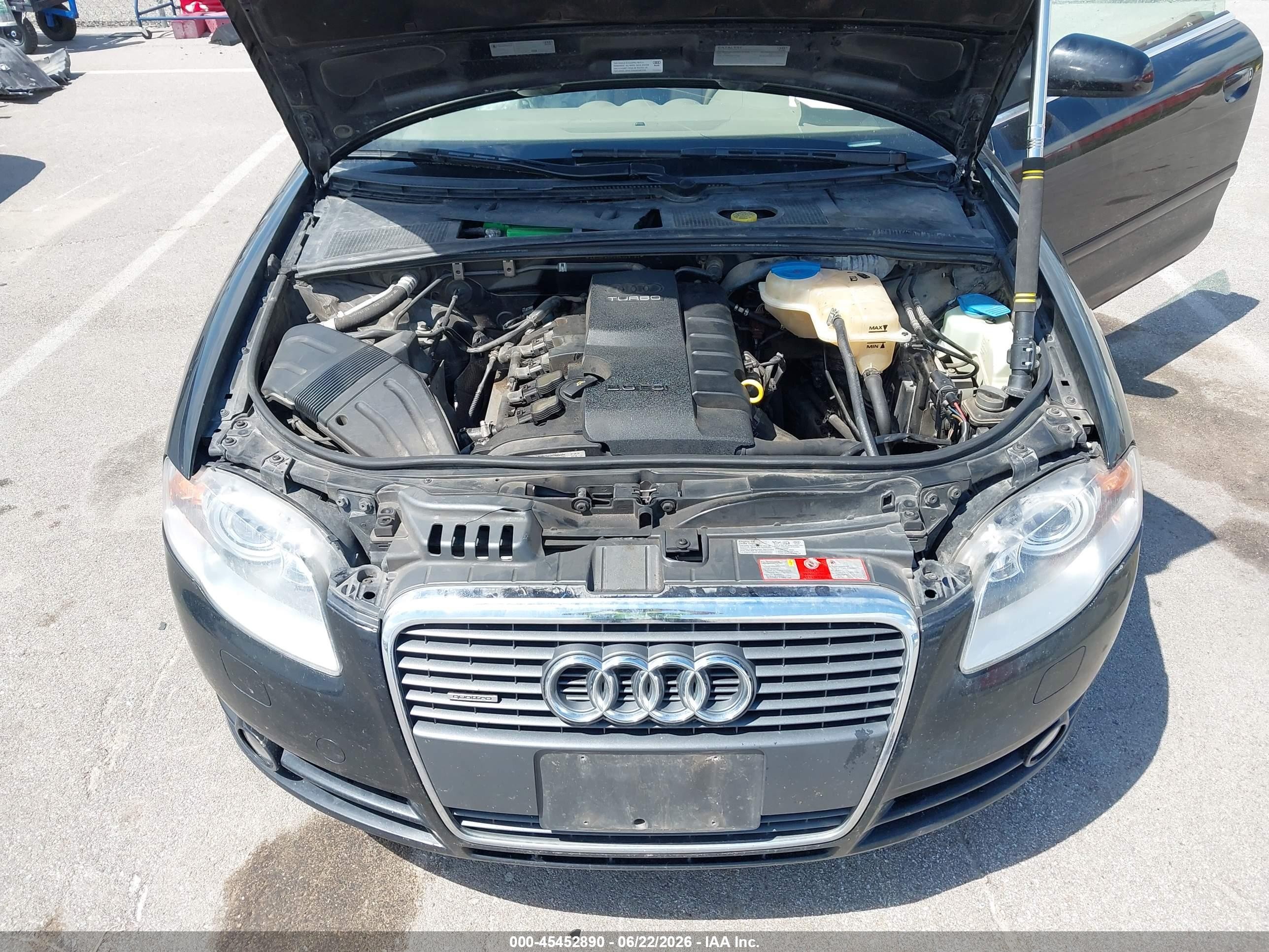 2008 Audi A4 2.0t Black vin: WAUDF48H08K005195