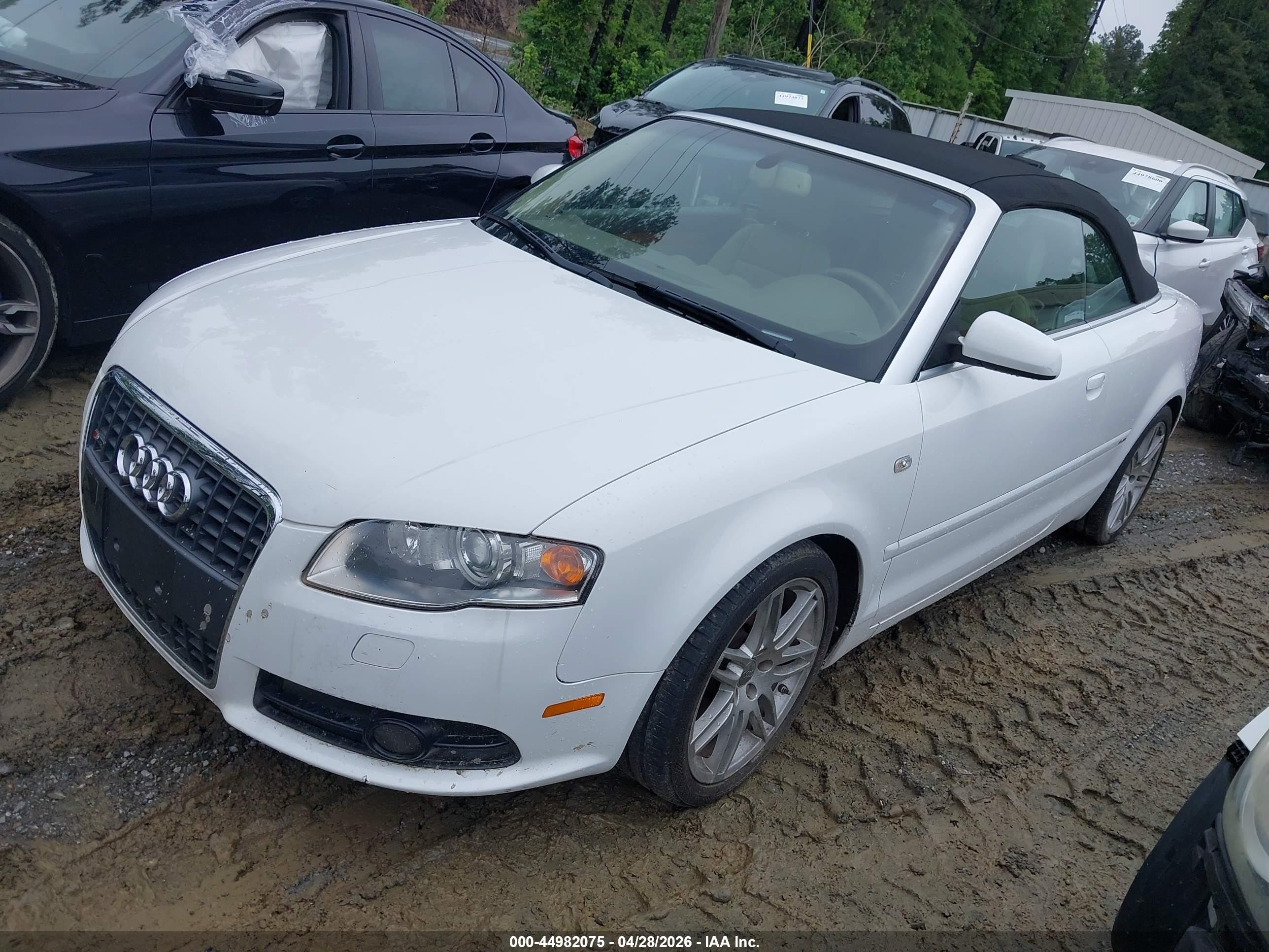 2009 Audi A4 2.0t Cabriolet Quattro White vin: WAUDF48H19K009869