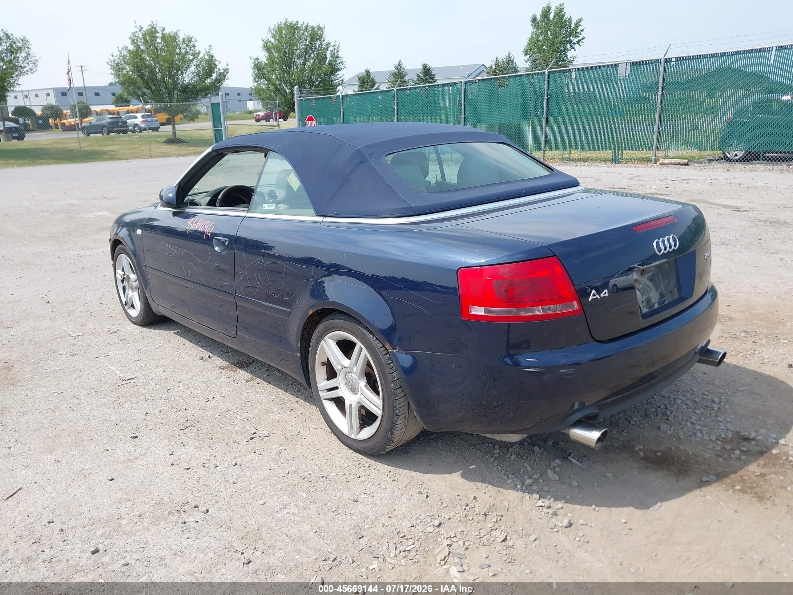 2008 Audi A4 2.0t Blue vin: WAUDF48H88K004456