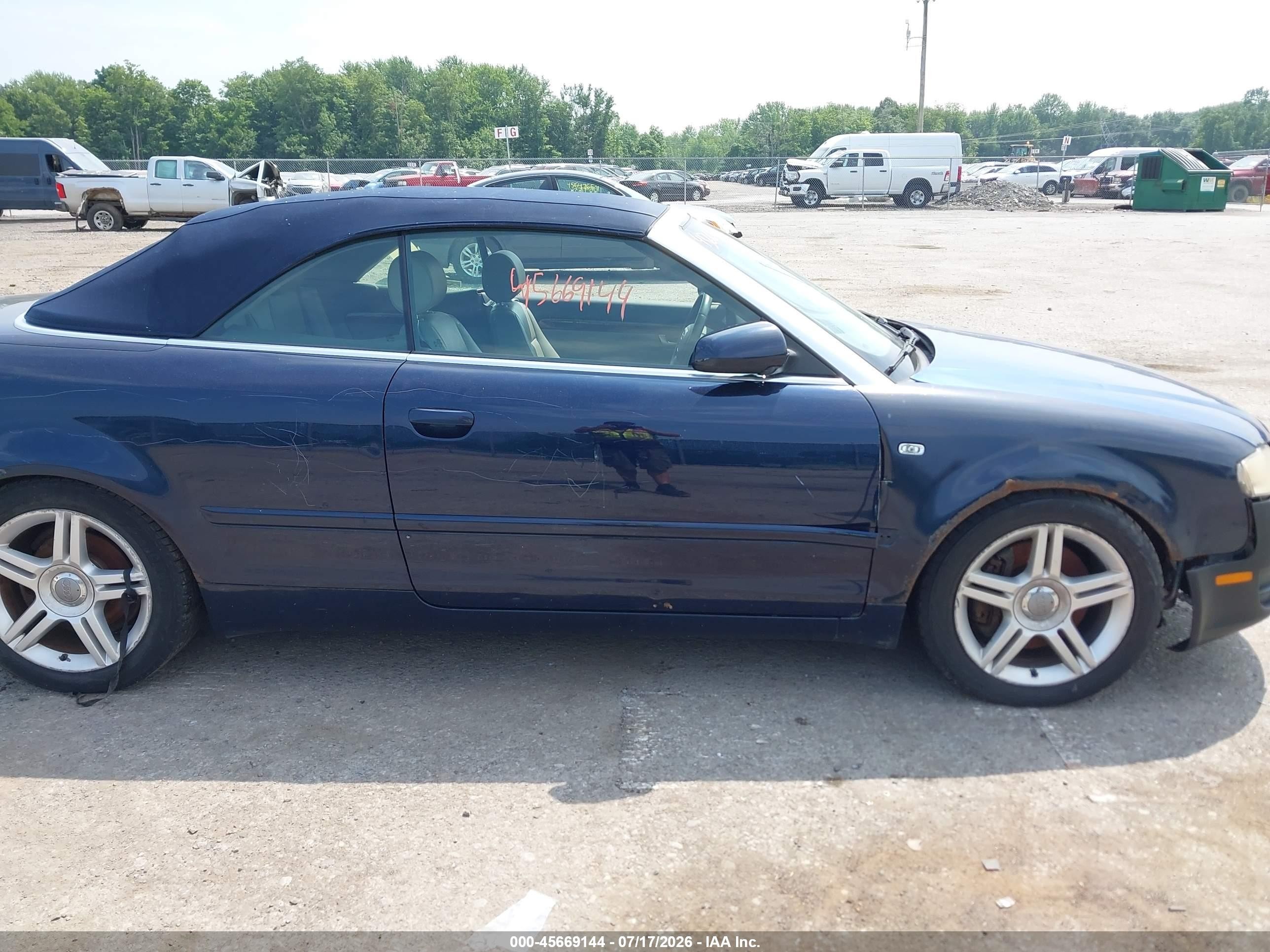 2008 Audi A4 2.0t Blue vin: WAUDF48H88K004456