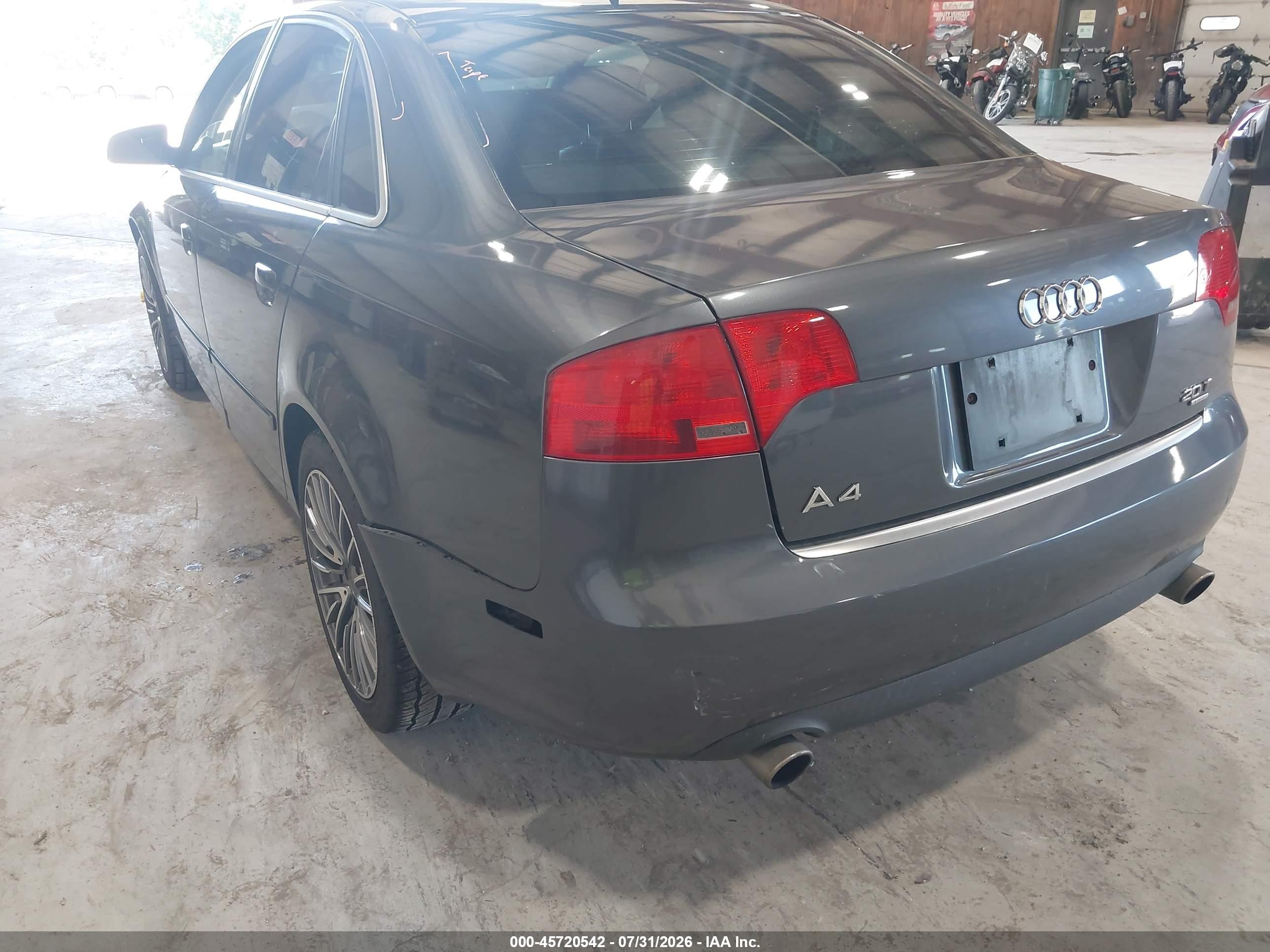 2005 Audi A4 2.0t Gray vin: WAUDF68E05A476198