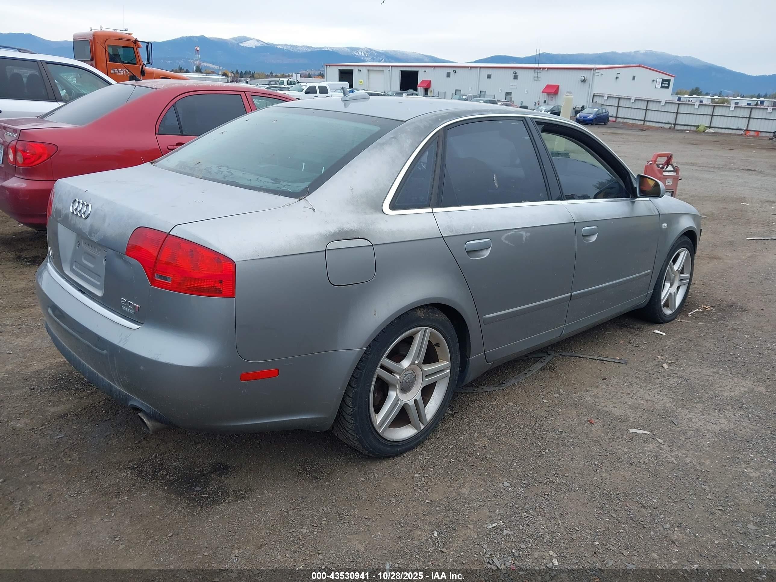 2005 Audi A4 2.0t Gray vin: WAUDF68E85A419294