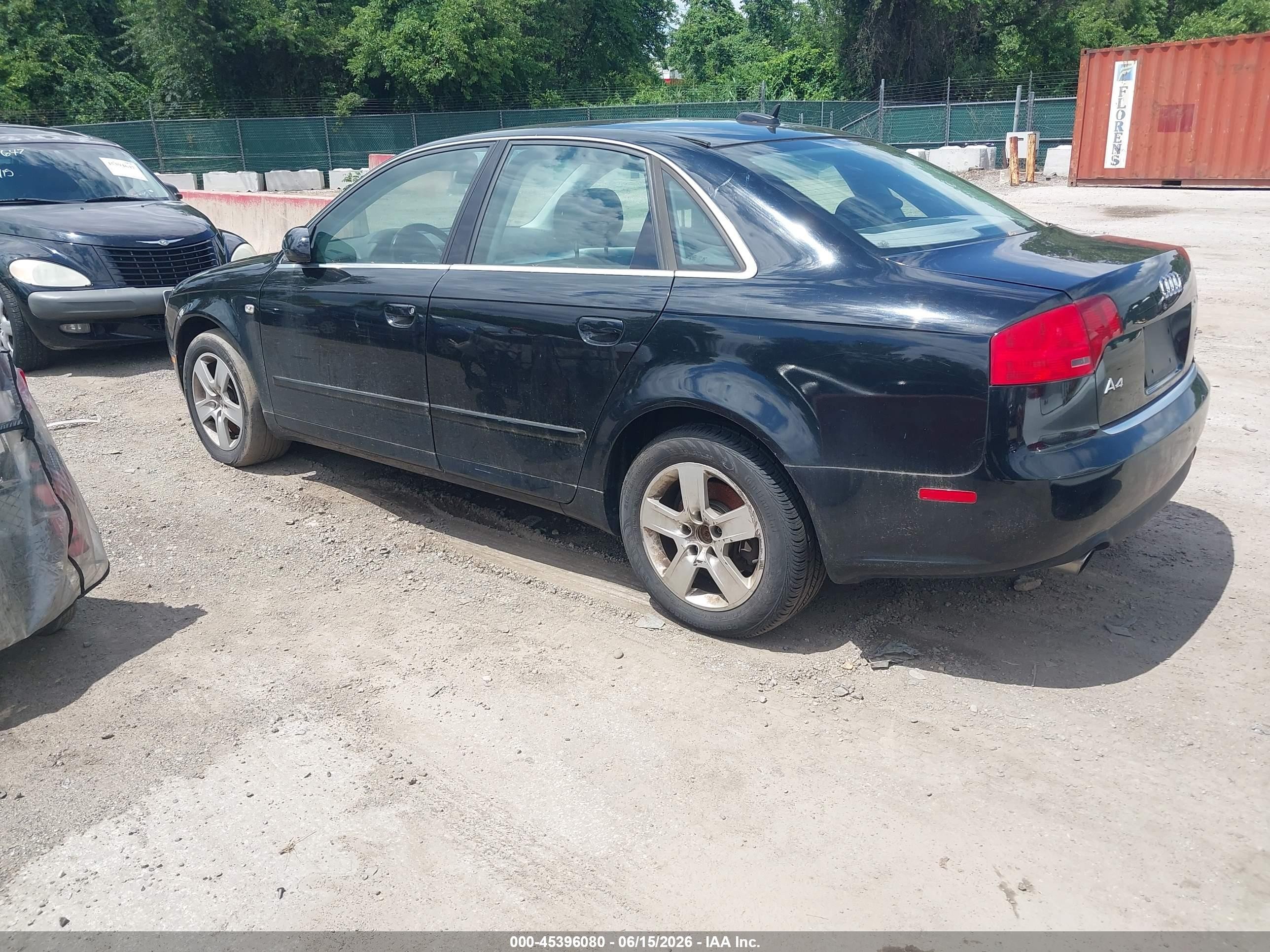 2006 Audi A4 2.0t Black vin: WAUDF78E06A244224