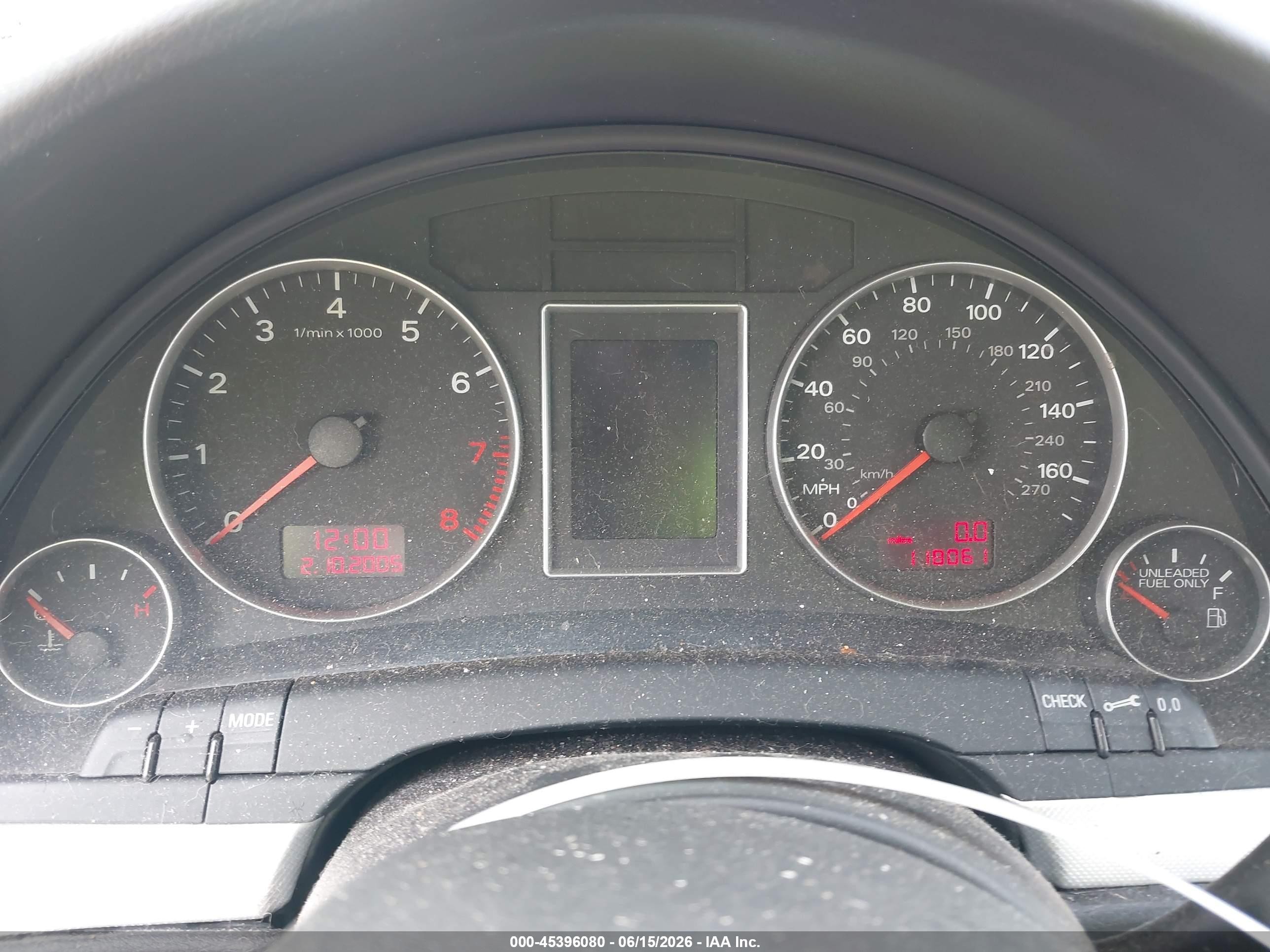 2006 Audi A4 2.0t Black vin: WAUDF78E06A244224