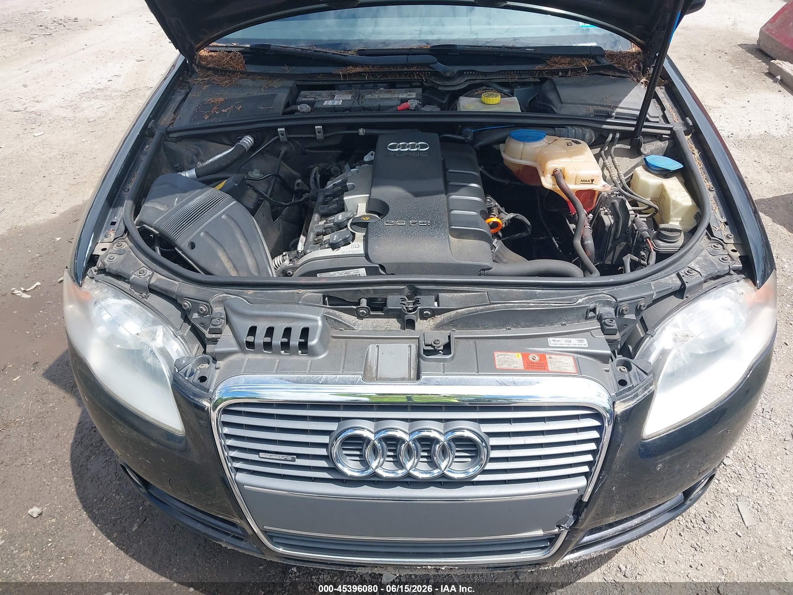 2006 Audi A4 2.0t Black vin: WAUDF78E06A244224