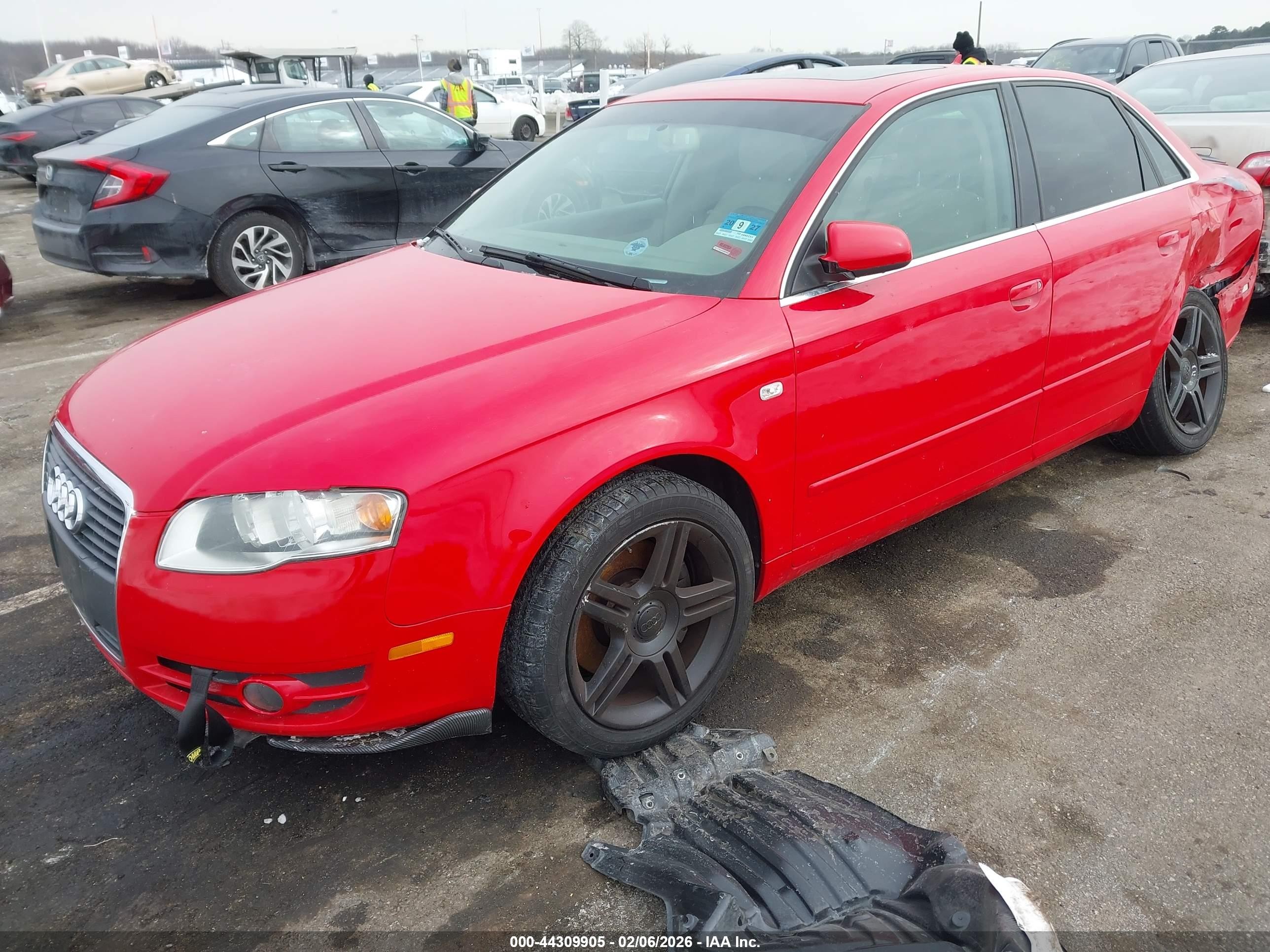 2007 Audi A4 2.0t Red vin: WAUDF78E07A053761