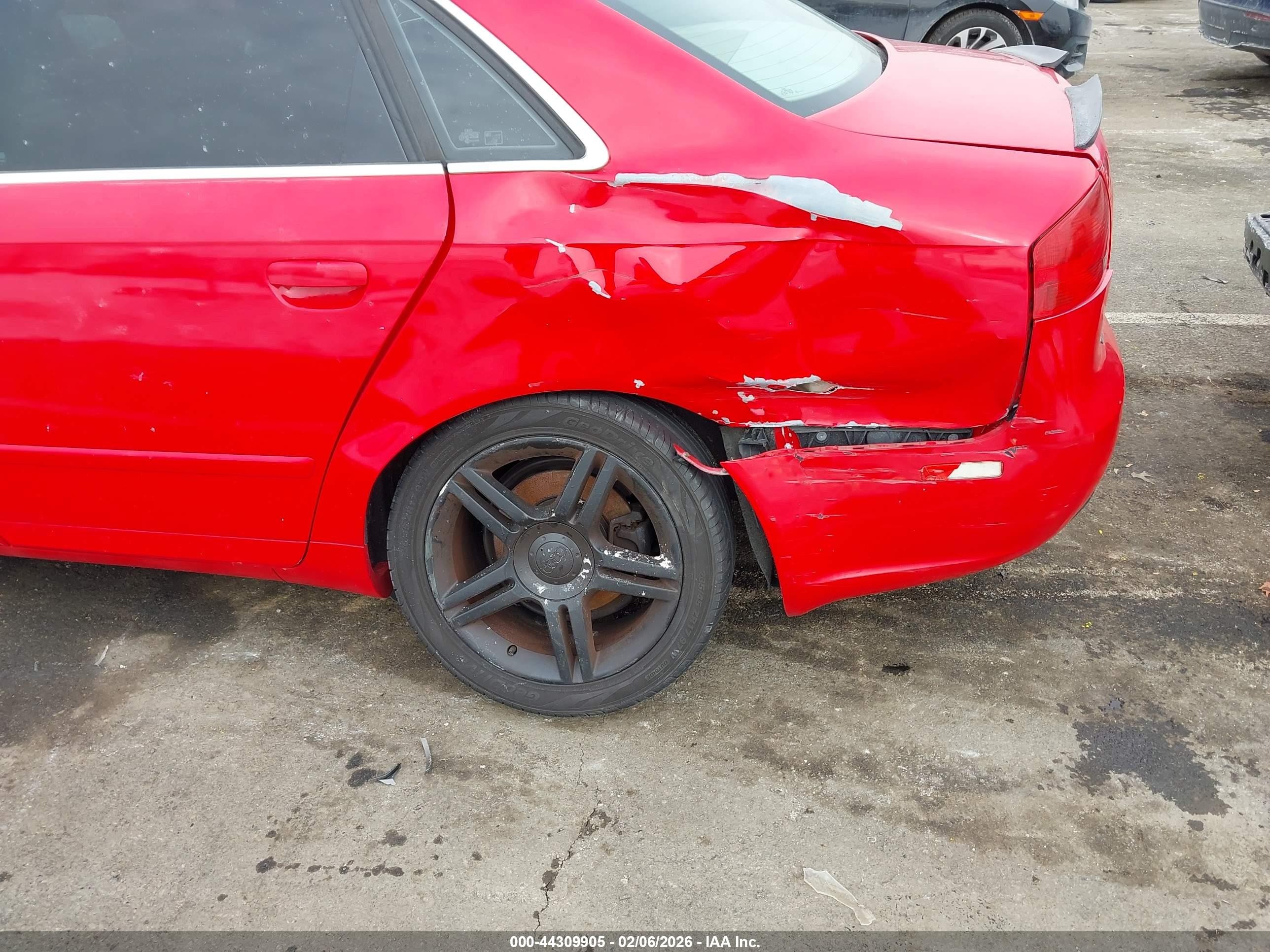2007 Audi A4 2.0t Red vin: WAUDF78E07A053761