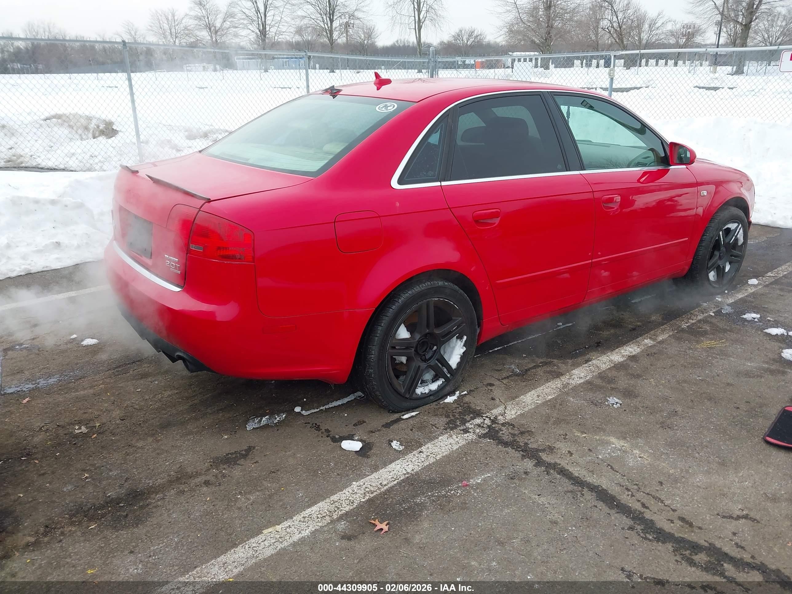 2007 Audi A4 2.0t Red vin: WAUDF78E07A053761