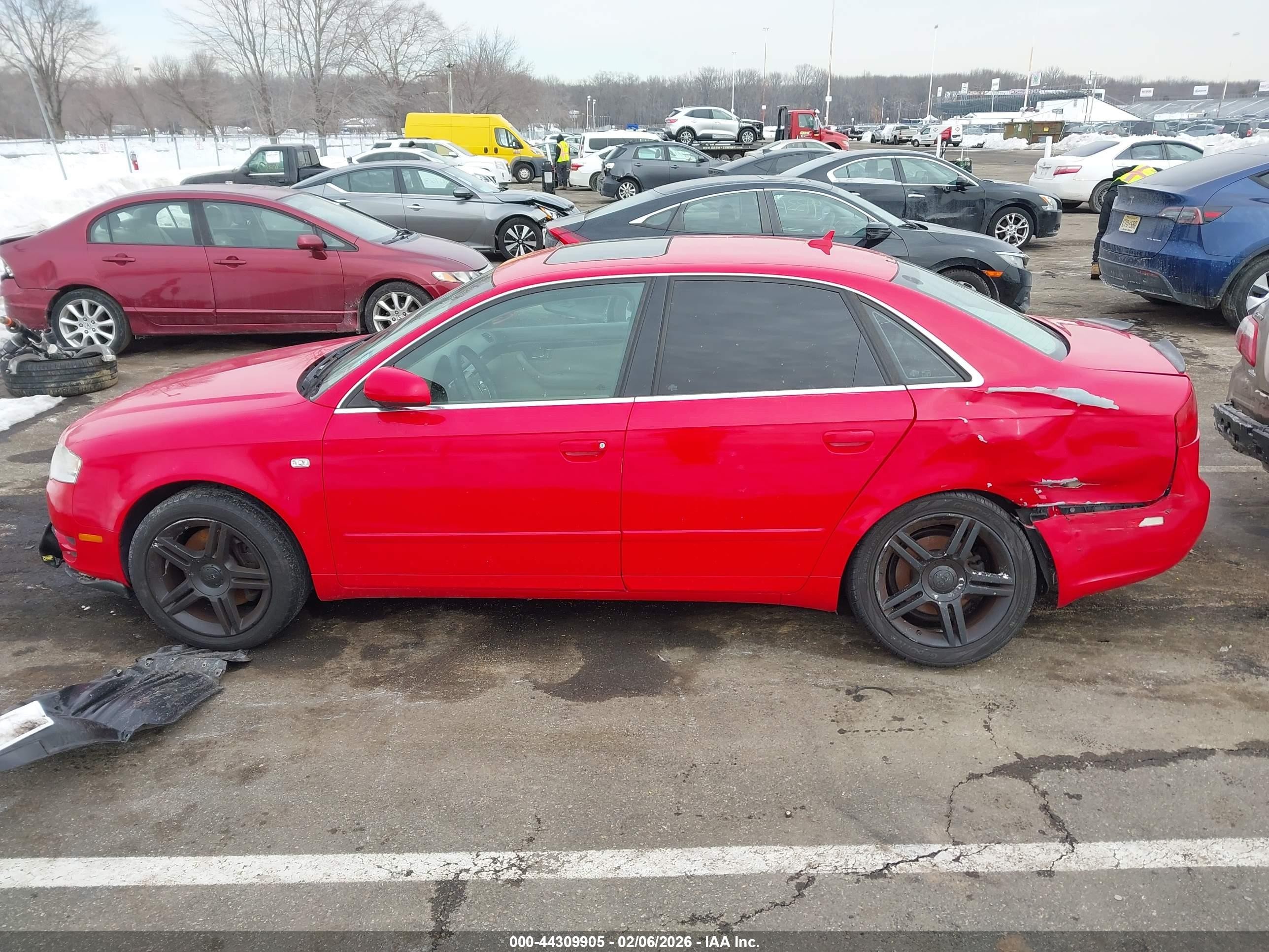 2007 Audi A4 2.0t Red vin: WAUDF78E07A053761