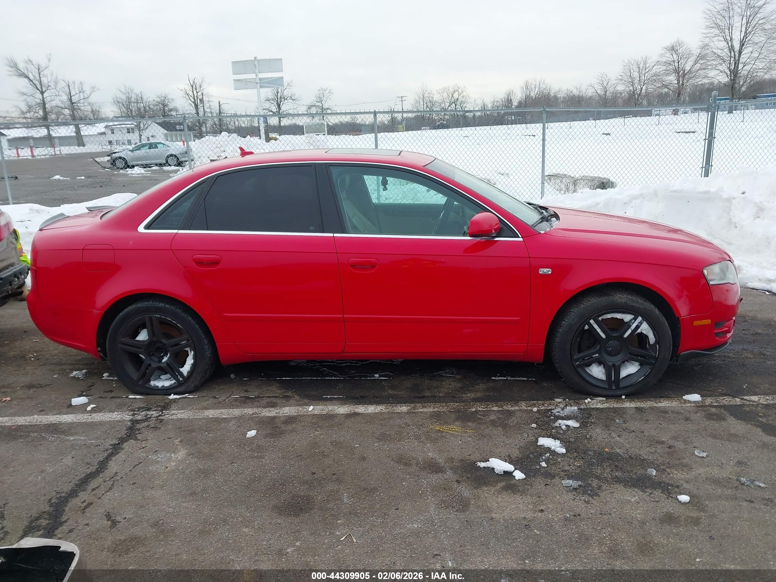 2007 Audi A4 2.0t Red vin: WAUDF78E07A053761
