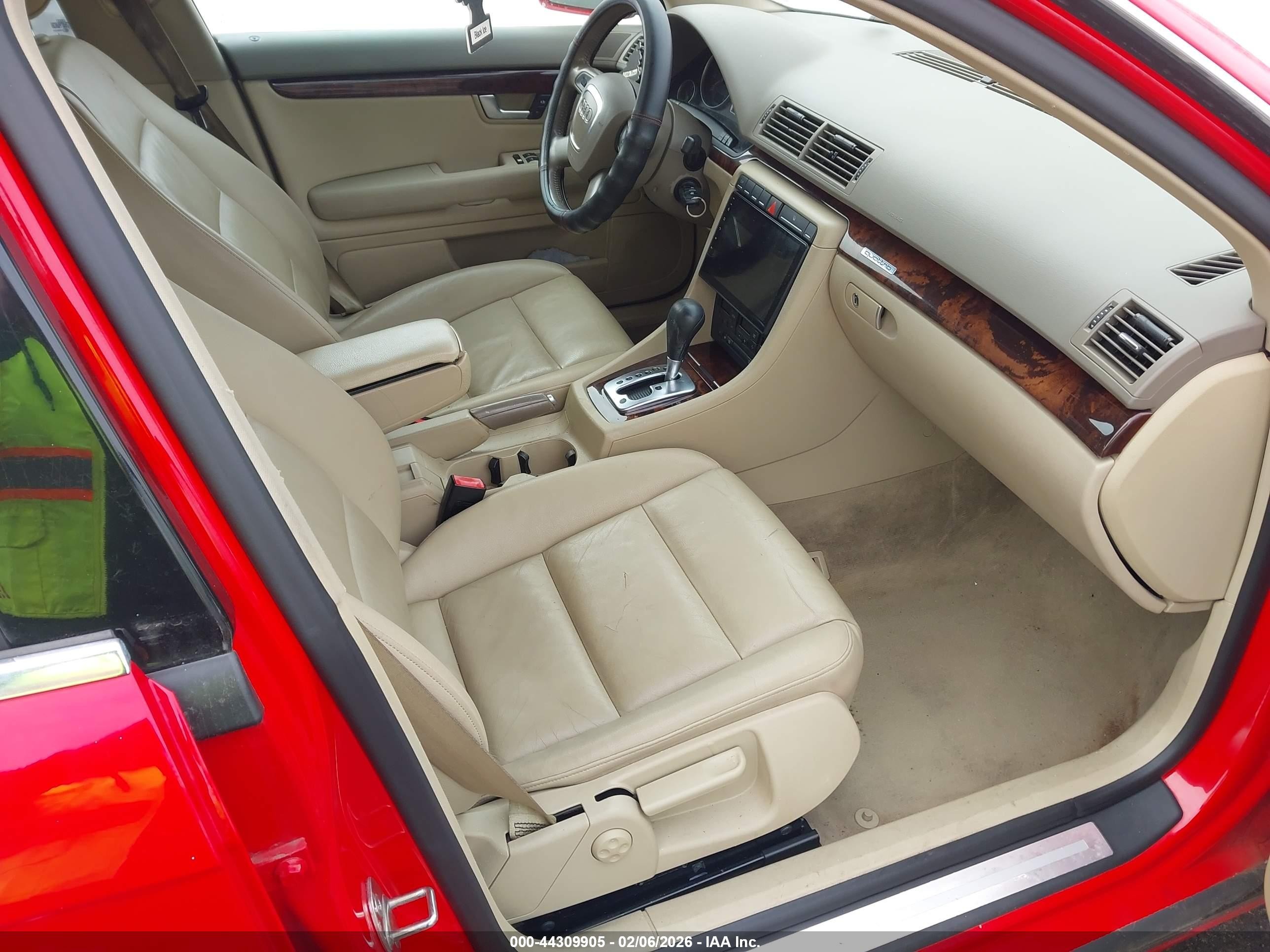 2007 Audi A4 2.0t Red vin: WAUDF78E07A053761