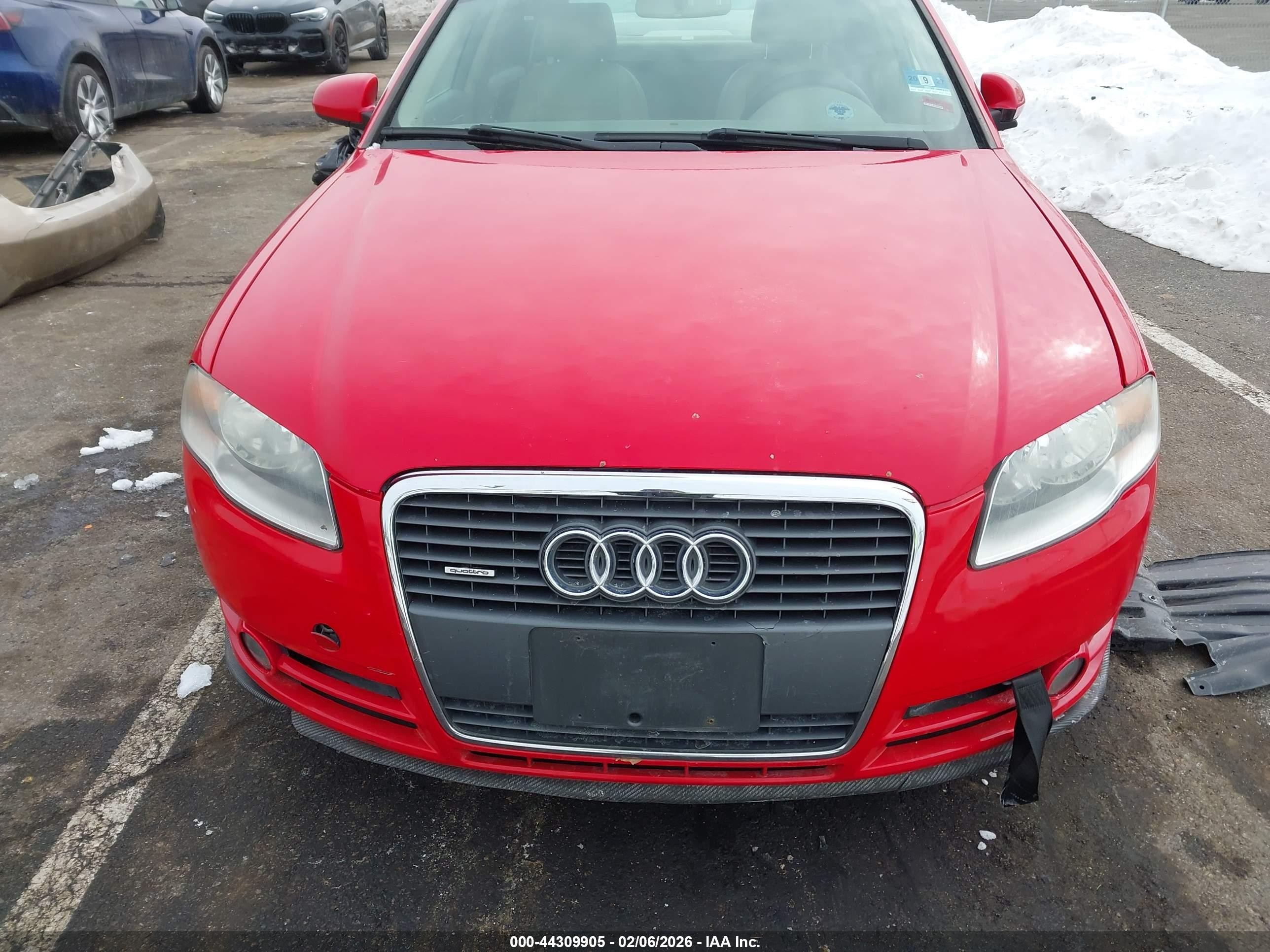2007 Audi A4 2.0t Red vin: WAUDF78E07A053761