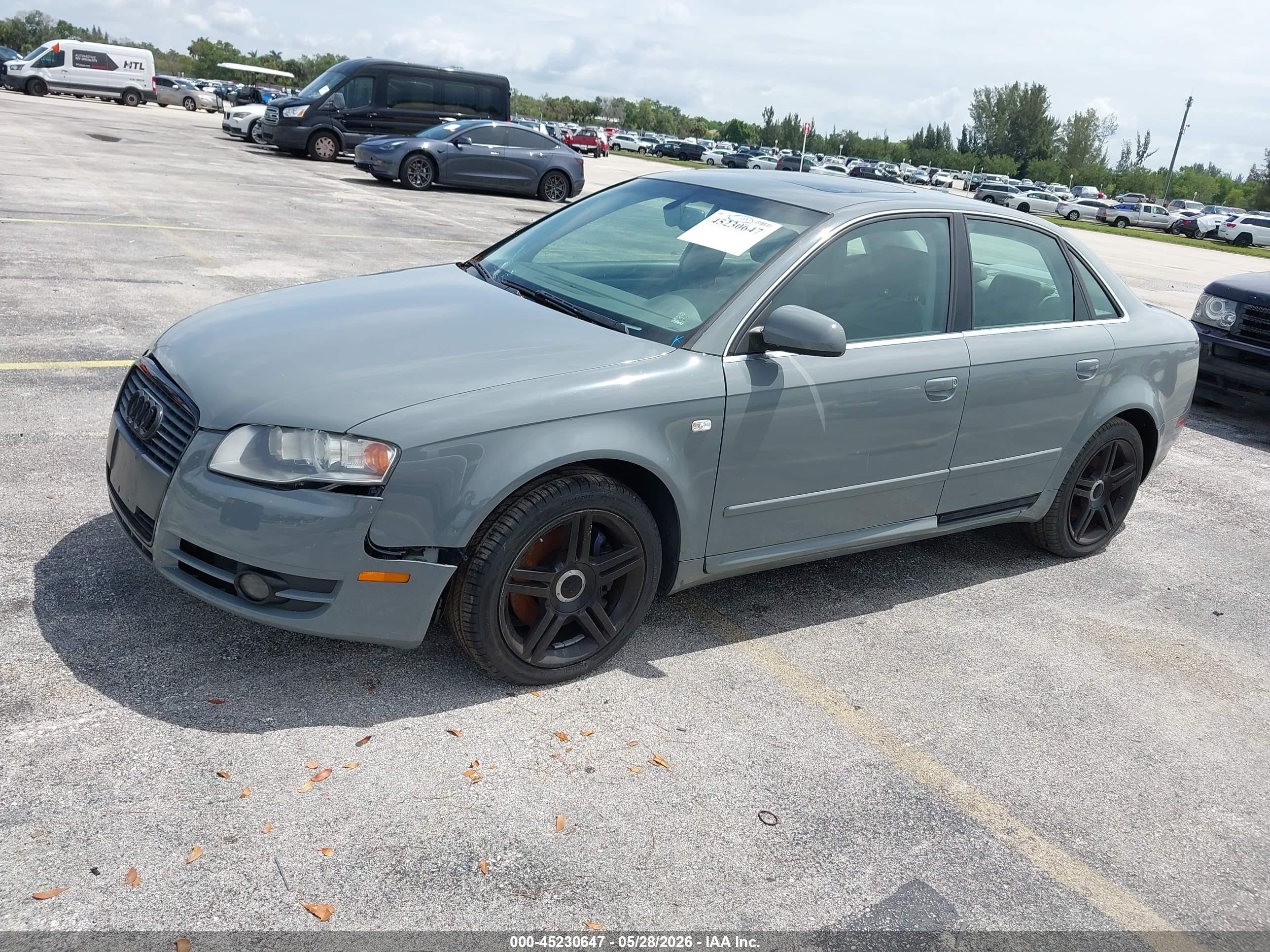 2008 Audi A4 2.0t Gray vin: WAUDF78E18A024609