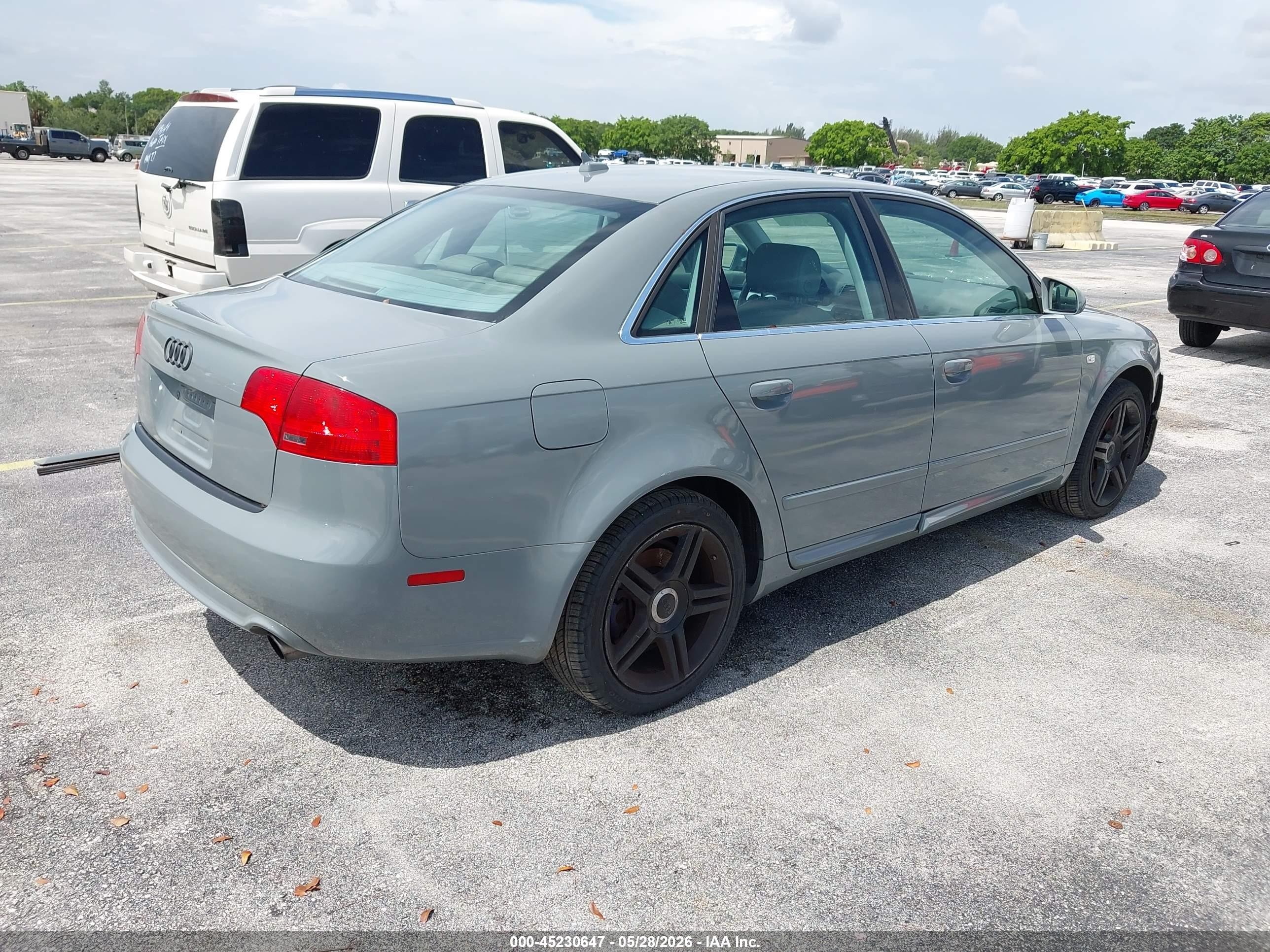 2008 Audi A4 2.0t Gray vin: WAUDF78E18A024609
