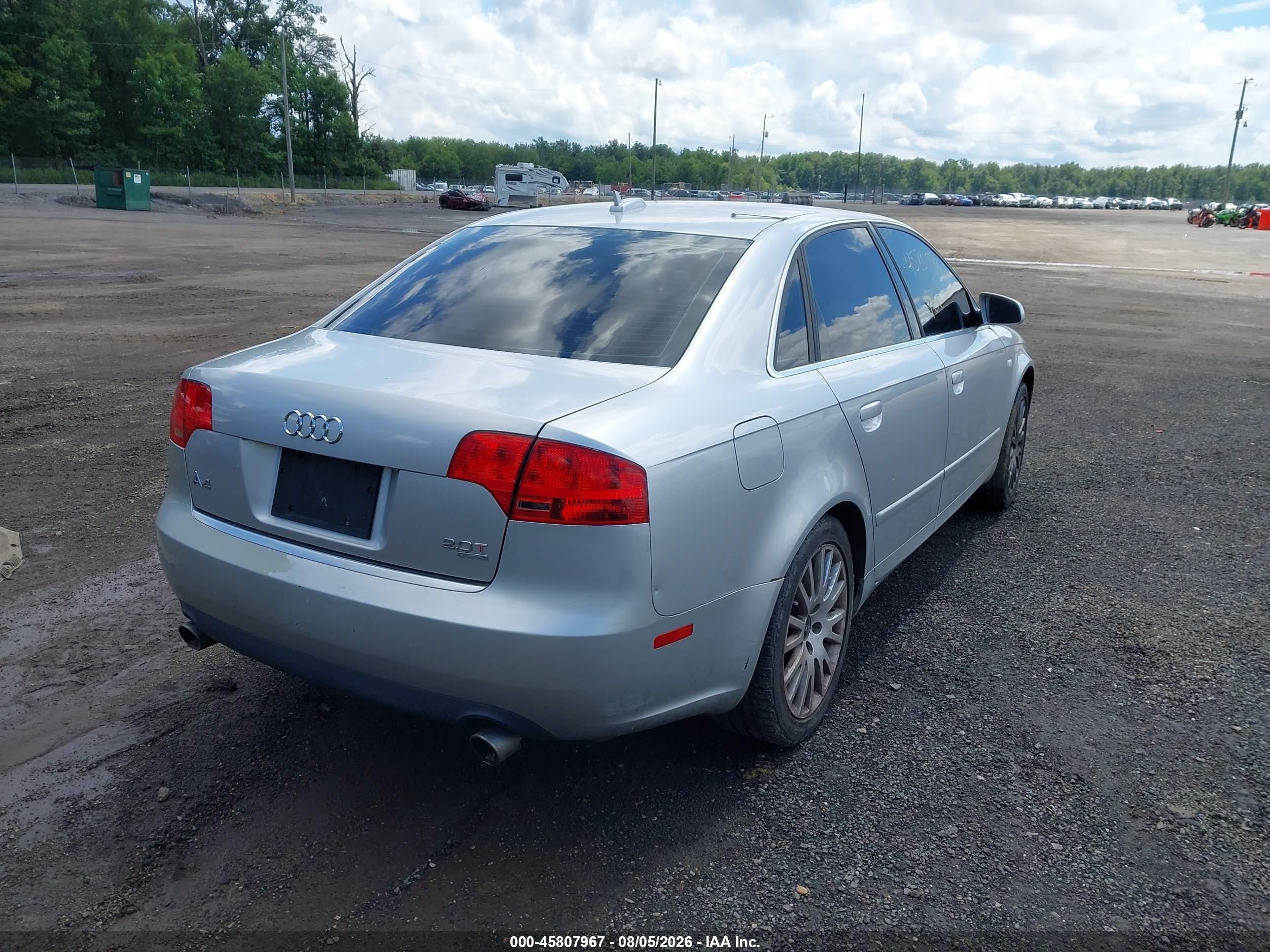 2006 Audi A4 2.0t Silver vin: WAUDF78E26A146120
