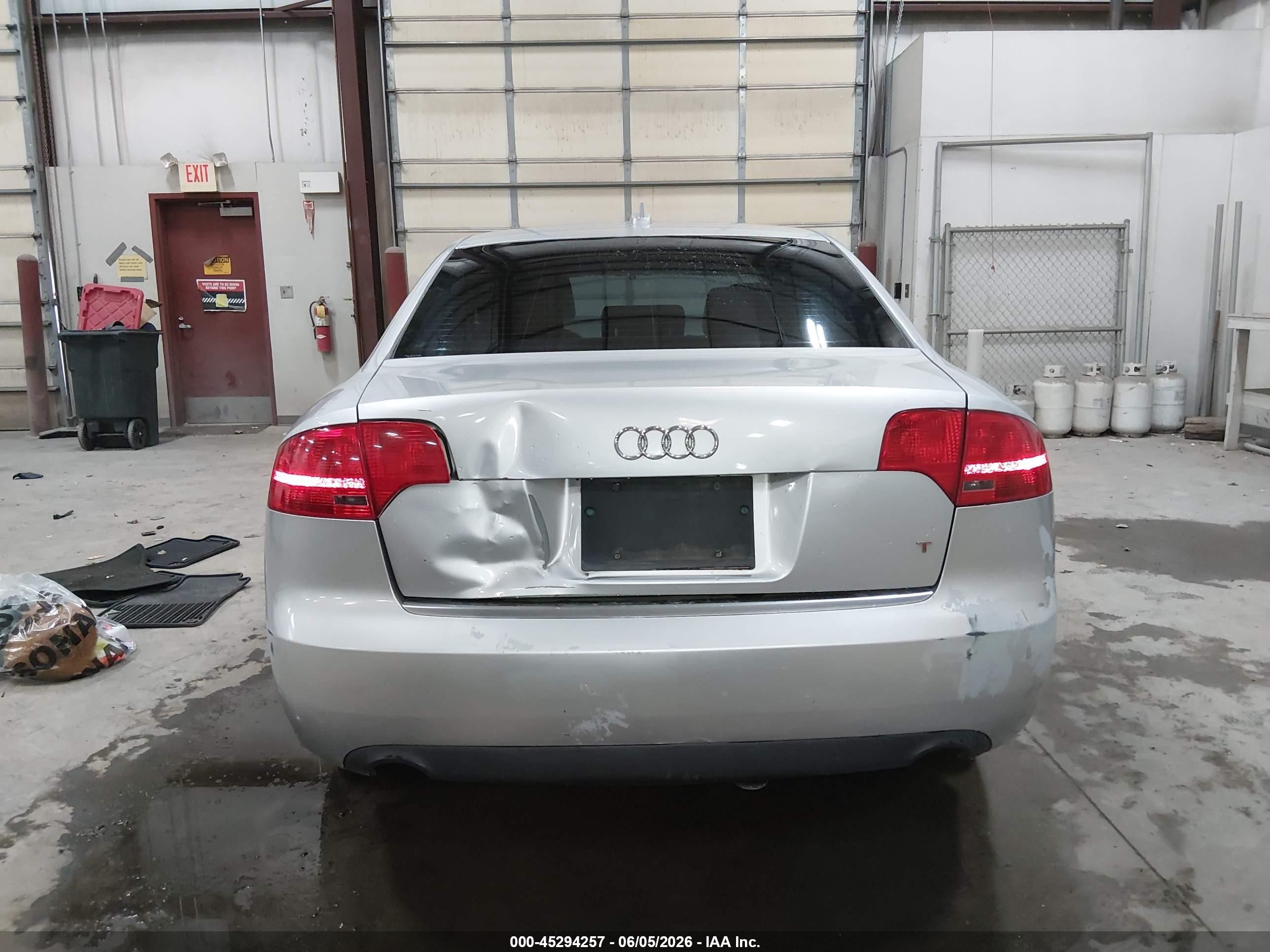 2006 Audi A4 2.0t Silver vin: WAUDF78E36A105382