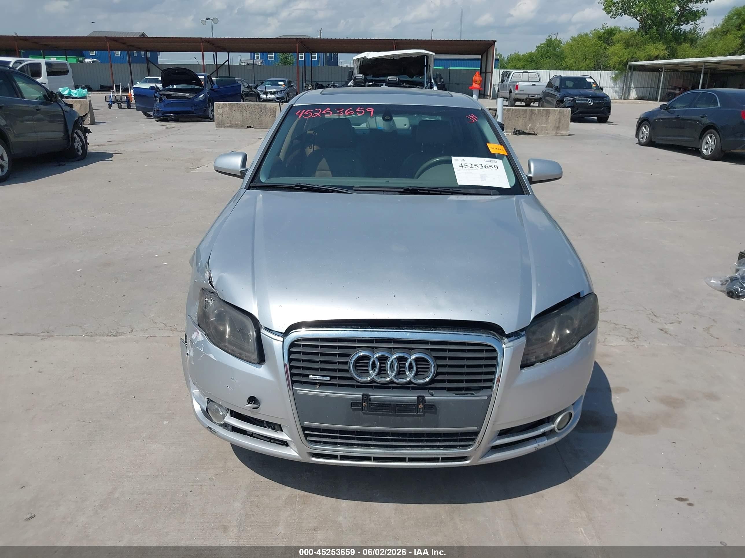 2006 Audi A4 2.0t Silver vin: WAUDF78E36A126829