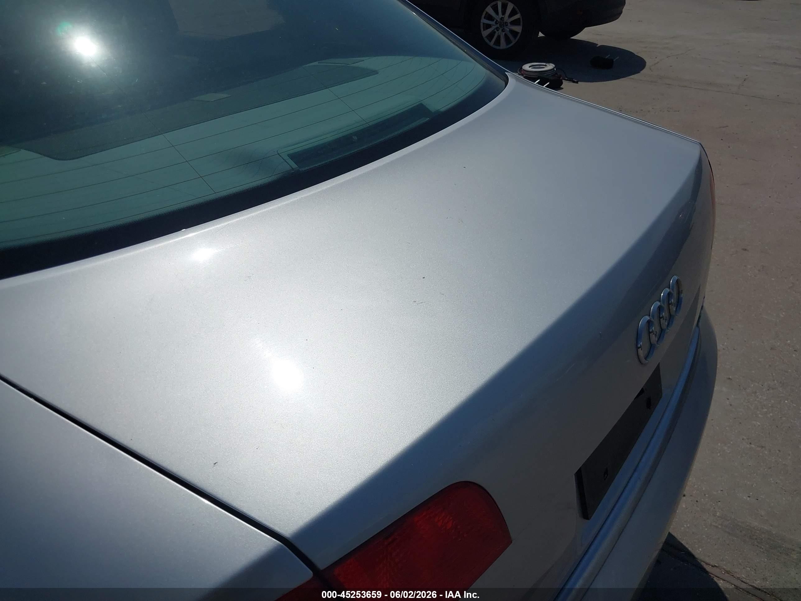 2006 Audi A4 2.0t Silver vin: WAUDF78E36A126829