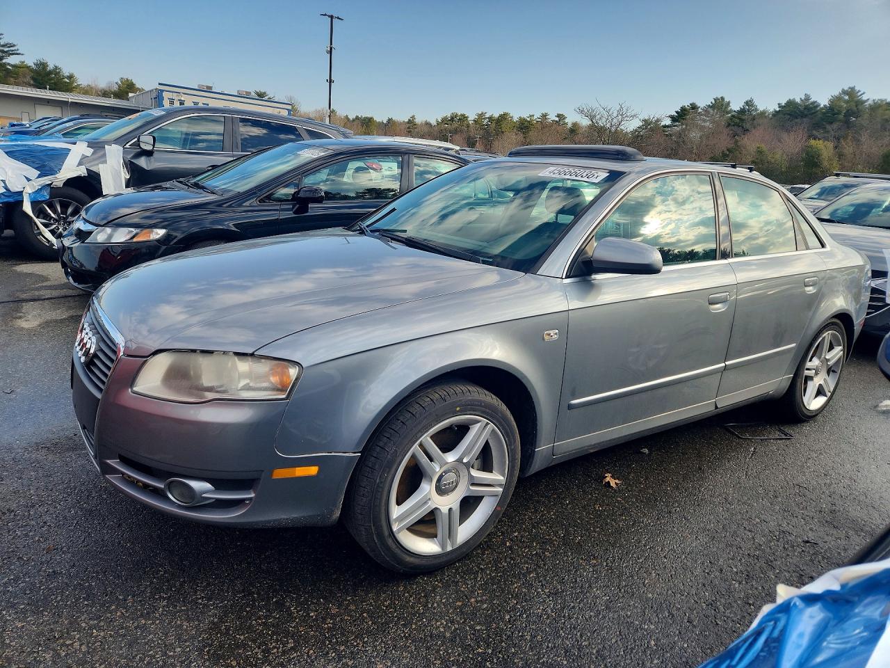 2007 Audi A4 2.0t Quattro Серый vin: WAUDF78E37A066424