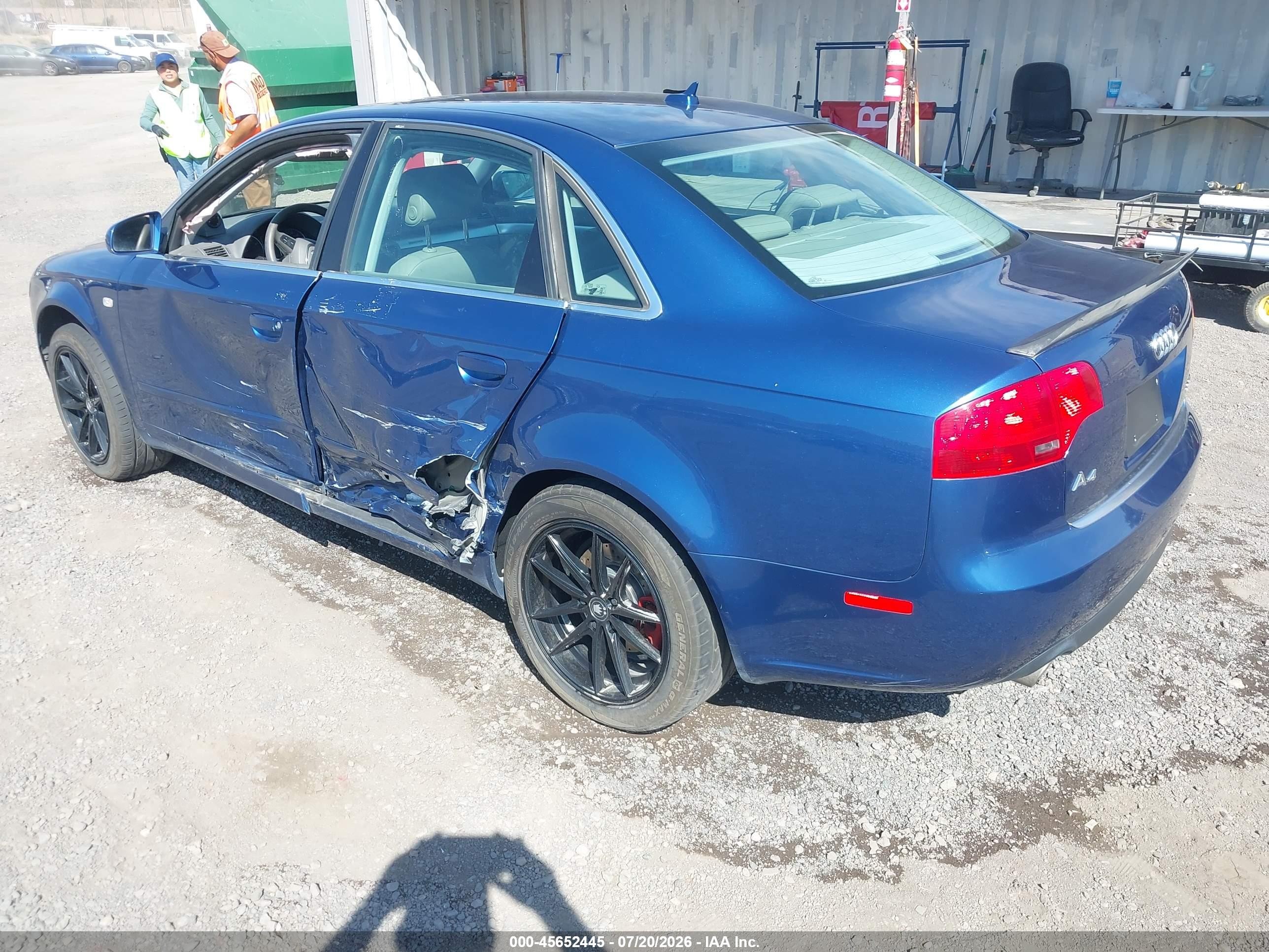 2007 Audi A4 2.0t Blue vin: WAUDF78E37A161579