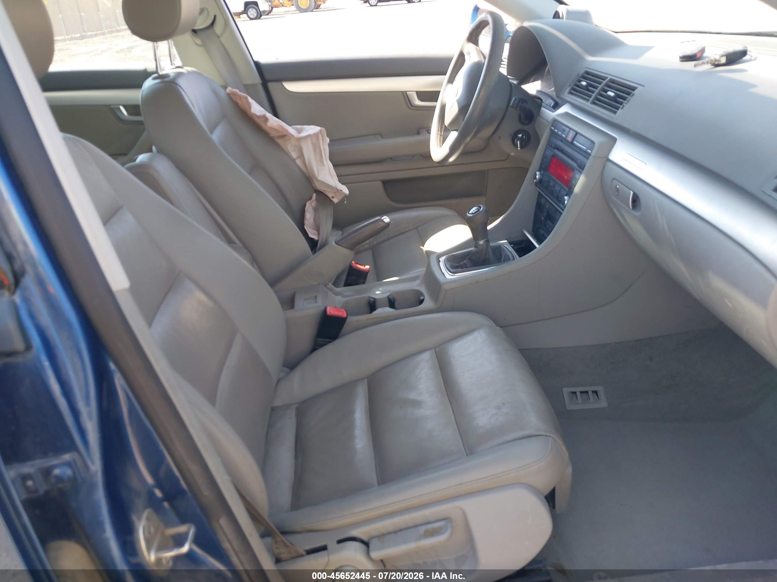 2007 Audi A4 2.0t Blue vin: WAUDF78E37A161579