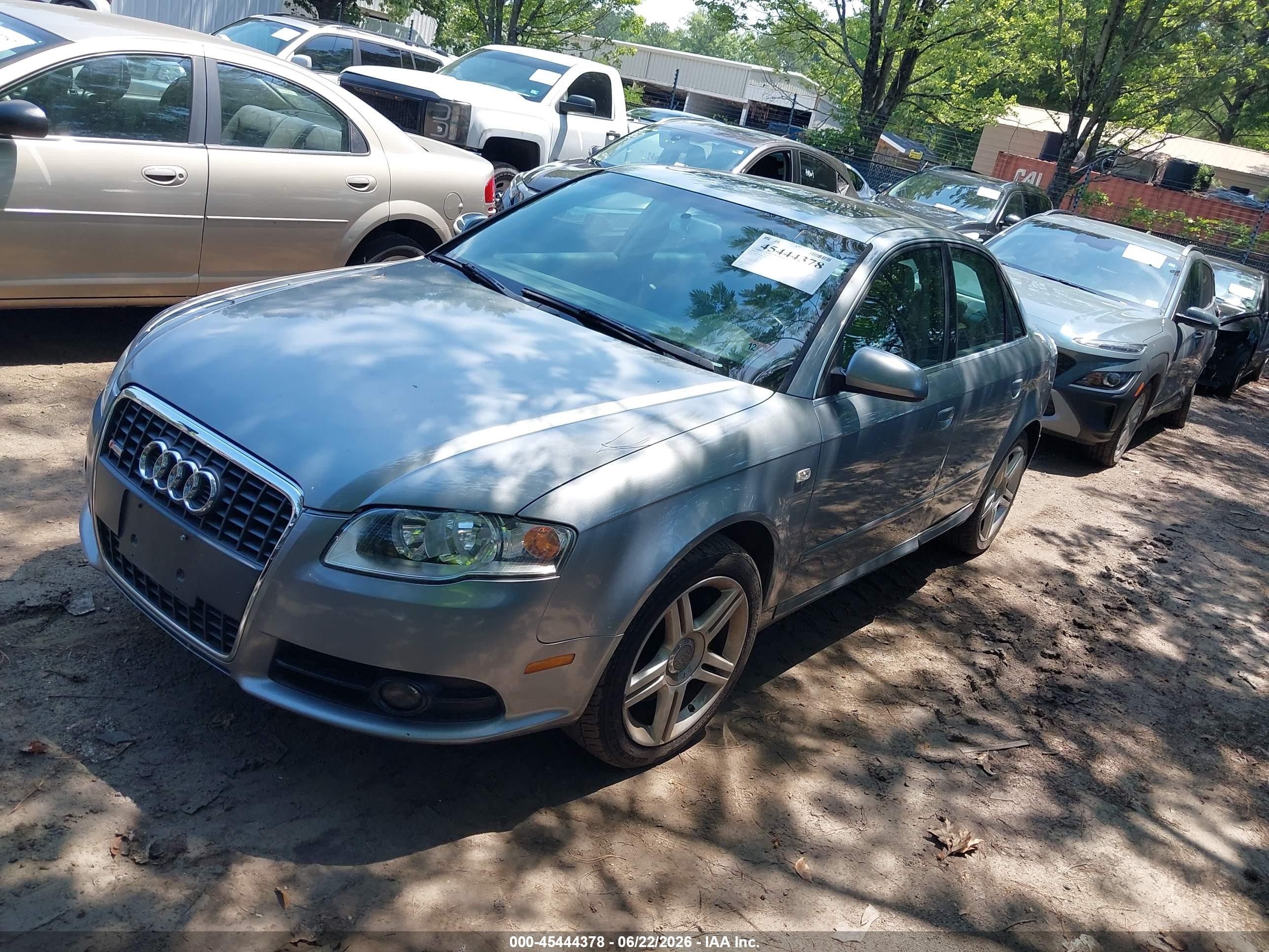 2008 Audi A4 2.0t Silver vin: WAUDF78E48A043185
