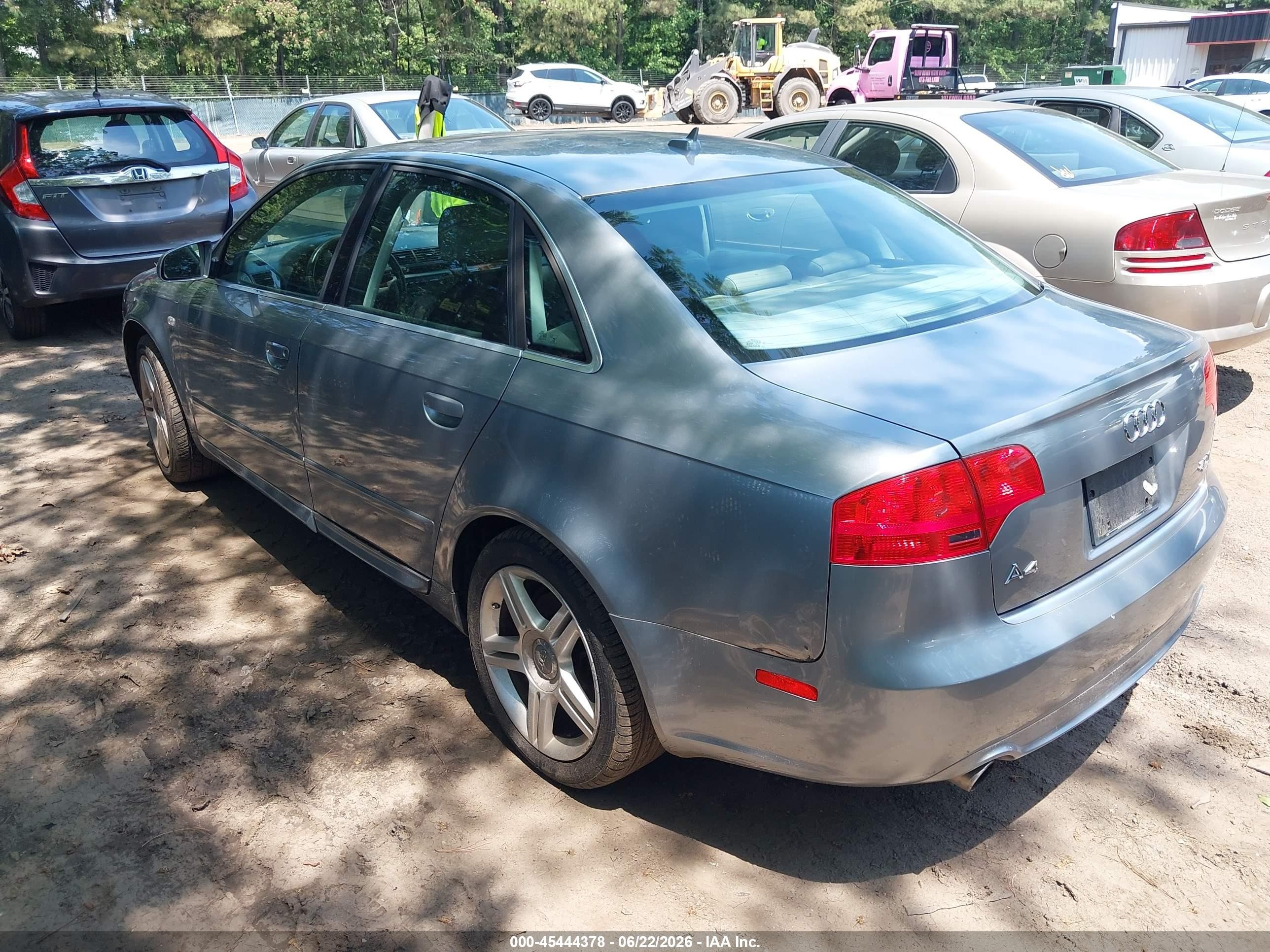 2008 Audi A4 2.0t Silver vin: WAUDF78E48A043185