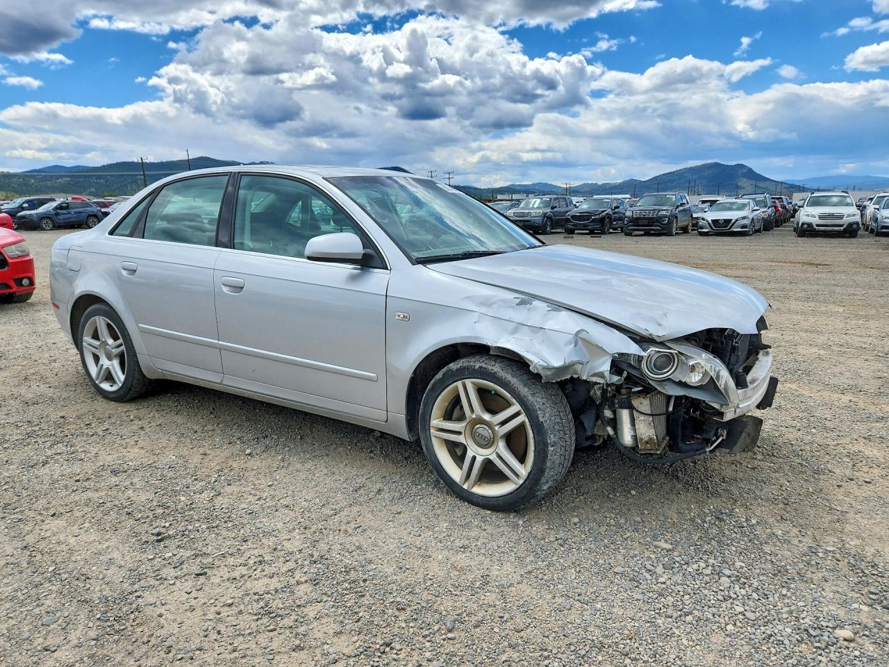 2007 Audi A4 2.0t Quattro Серебряный vin: WAUDF78E57A097612