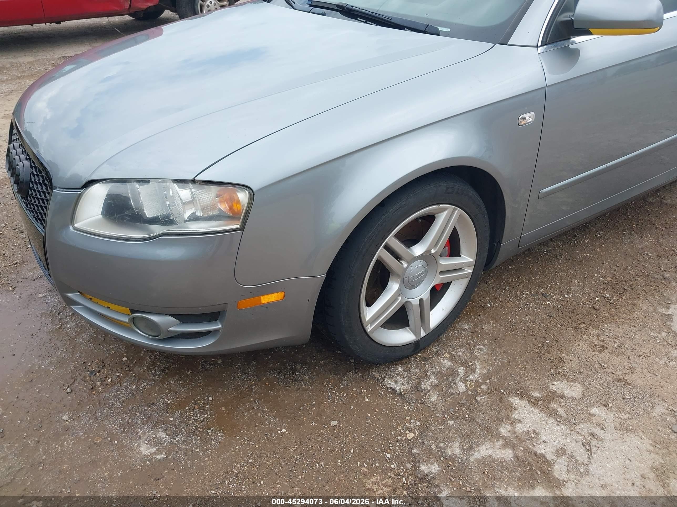 2007 Audi A4 2.0t Серый vin: WAUDF78E57A281125