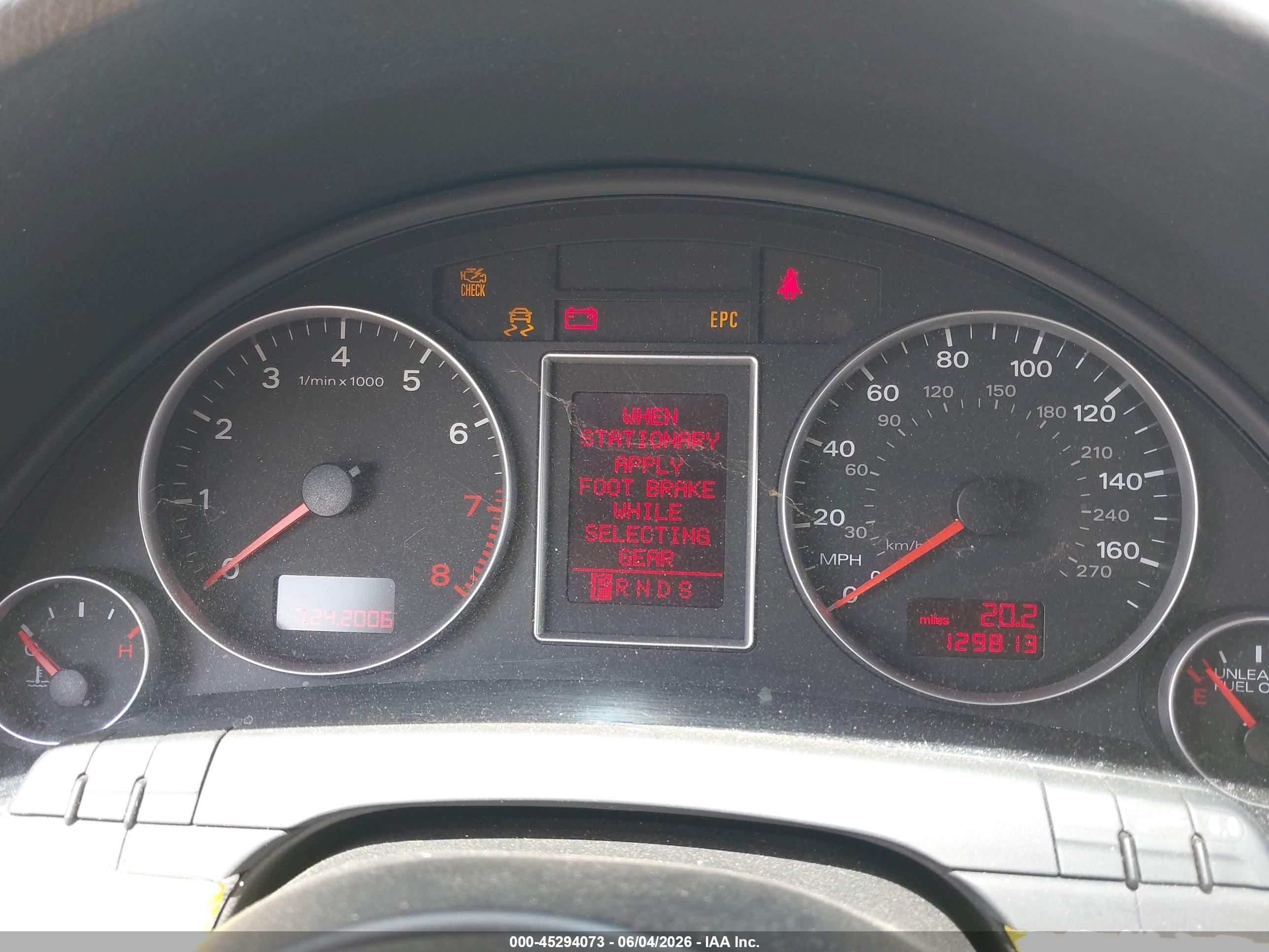 2007 Audi A4 2.0t Серый vin: WAUDF78E57A281125