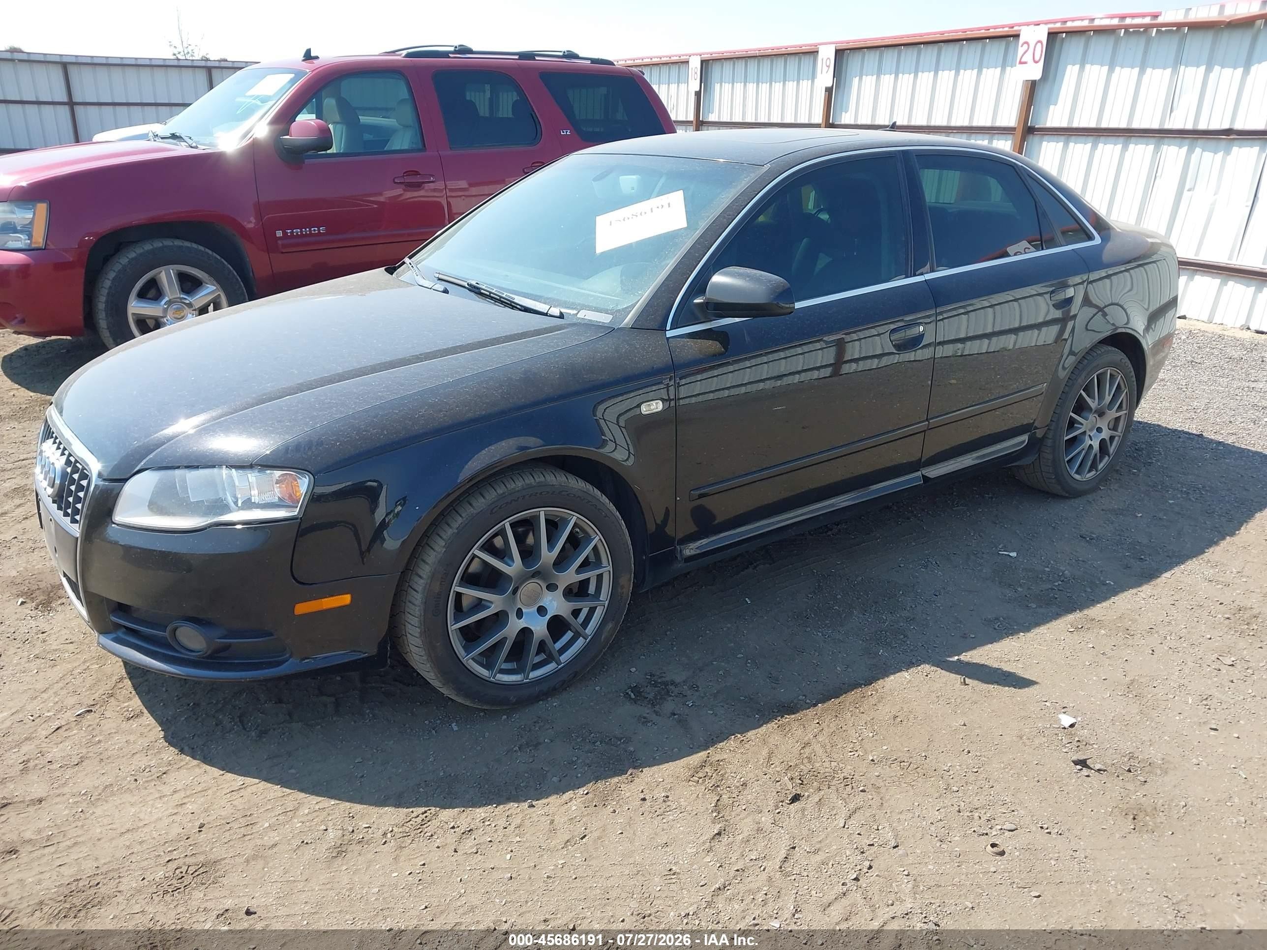 2008 Audi A4 2.0t Black vin: WAUDF78E58A112188