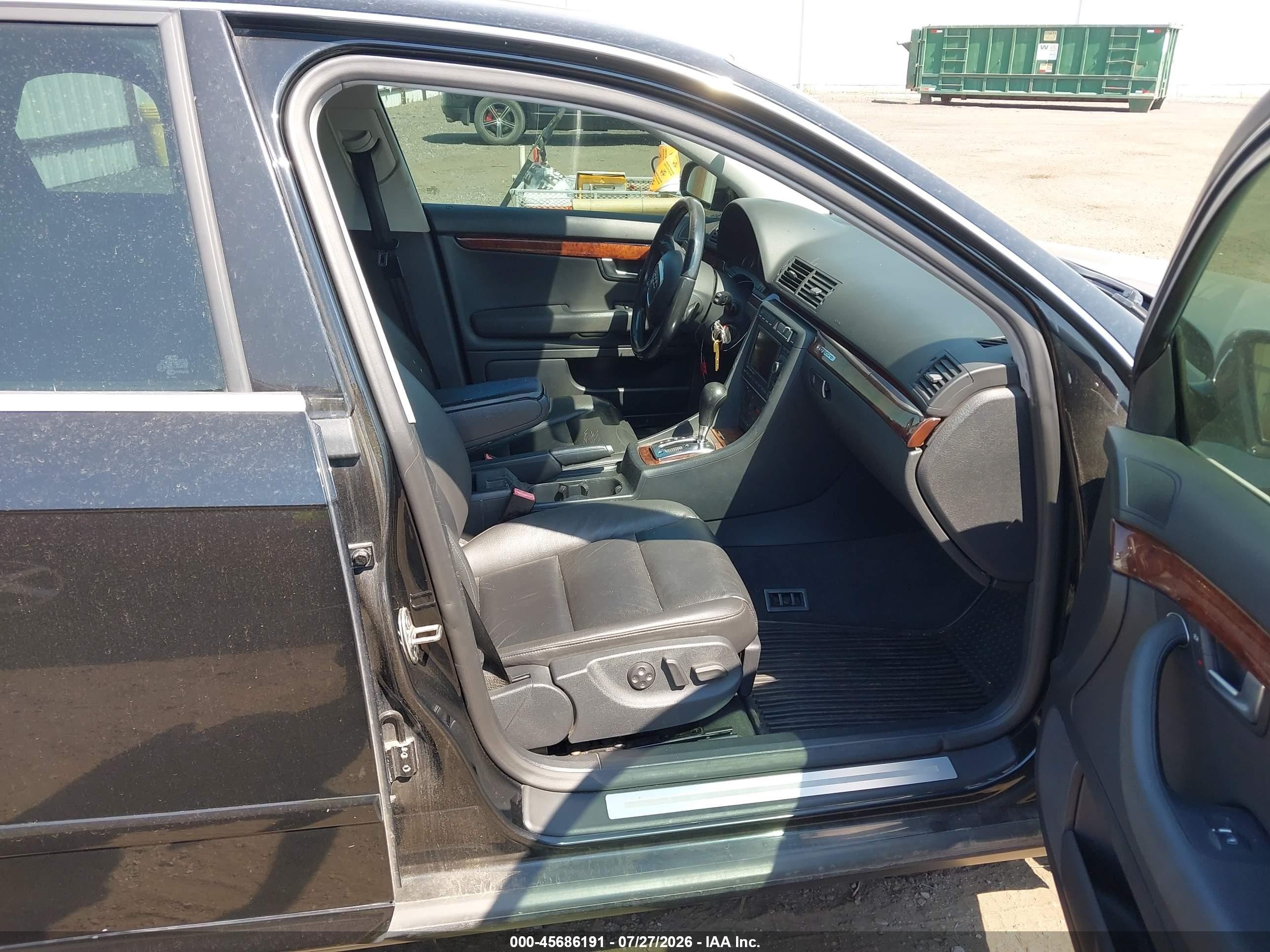 2008 Audi A4 2.0t Black vin: WAUDF78E58A112188