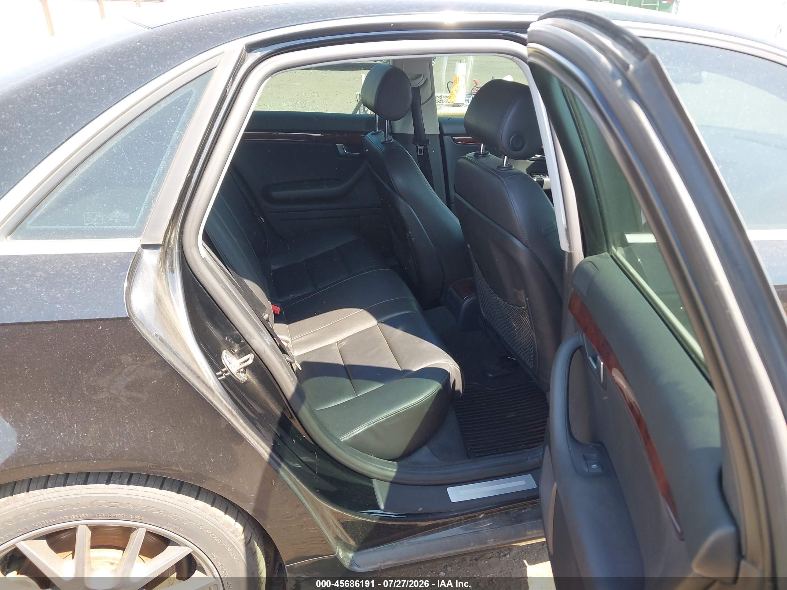 2008 Audi A4 2.0t Black vin: WAUDF78E58A112188