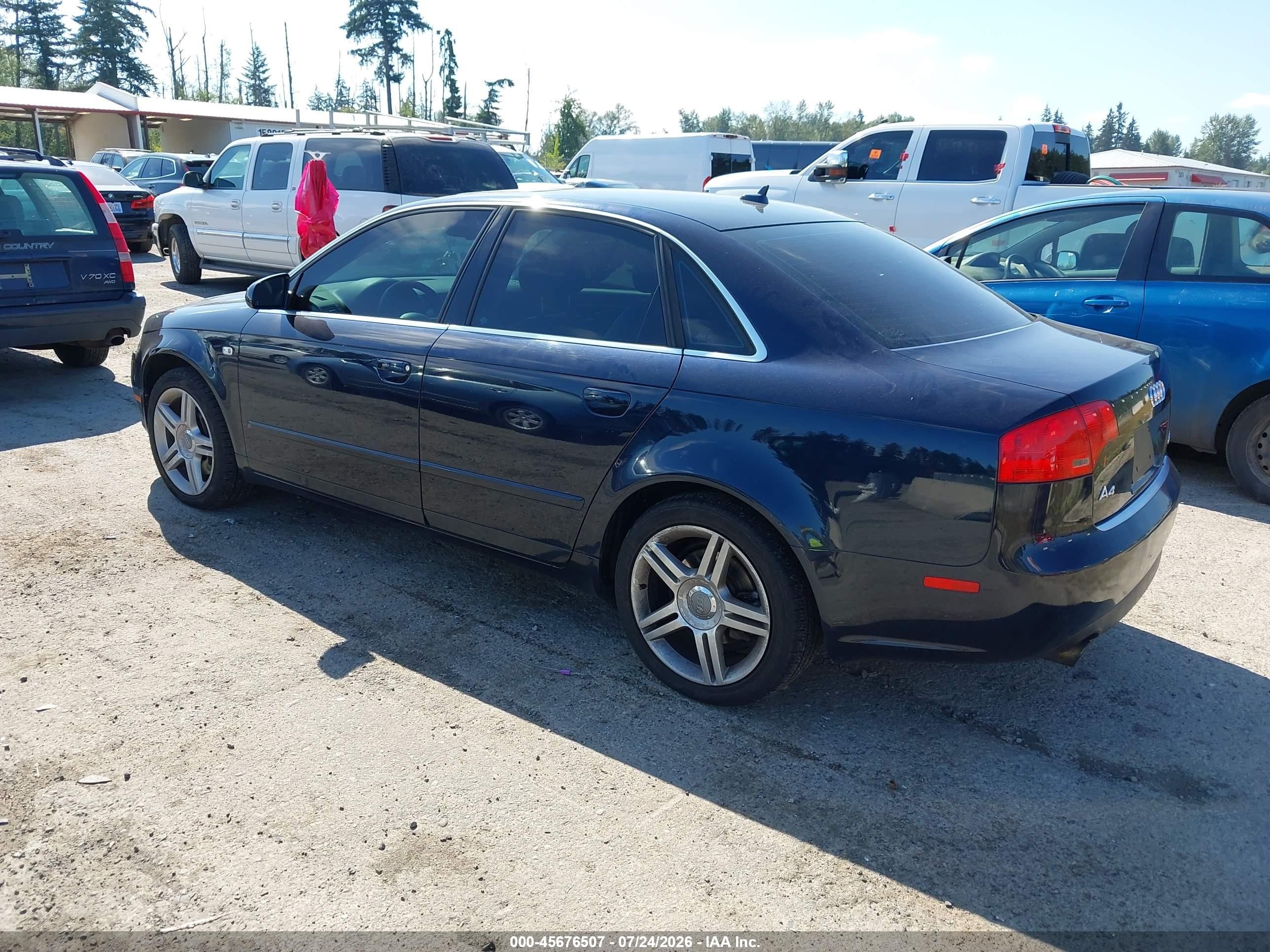 2007 Audi A4 2.0t Dark Blue vin: WAUDF78E67A083864