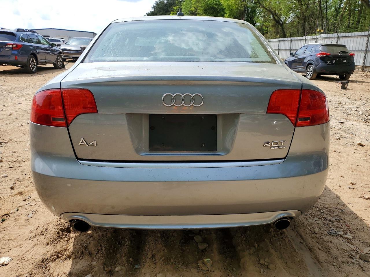 2008 Audi A4 2.0t Quattro Silver vin: WAUDF78E68A035248