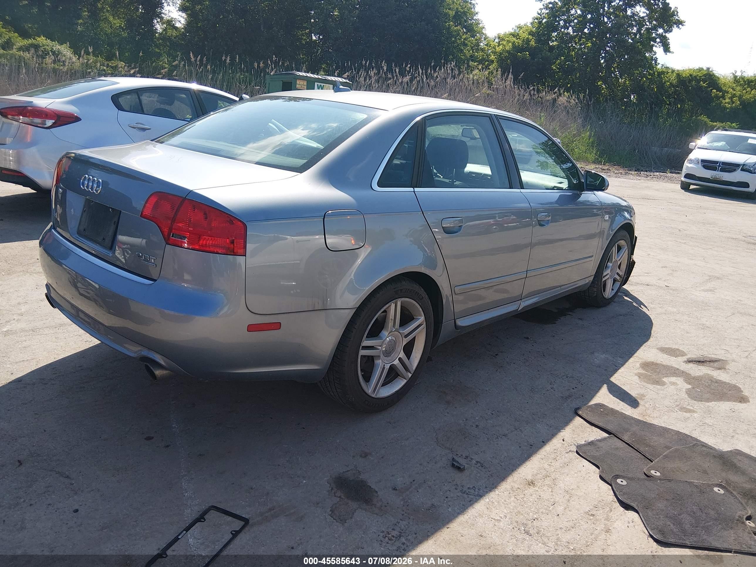 2008 Audi A4 2.0t/2.0t Special Edition Gray vin: WAUDF78E78A100687