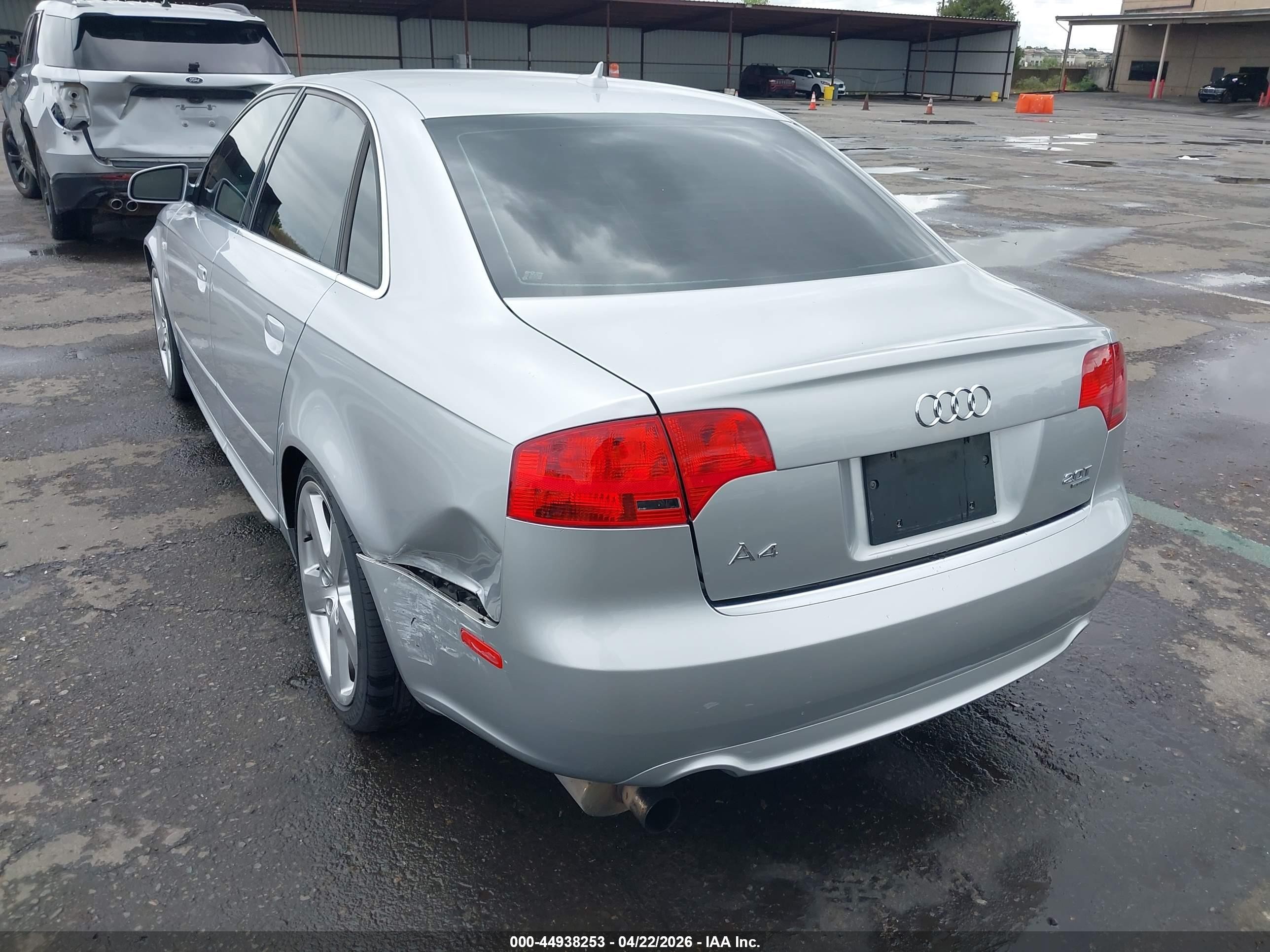 2008 Audi A4 2.0t/2.0t Special Edition Silver vin: WAUDF78E78A160873